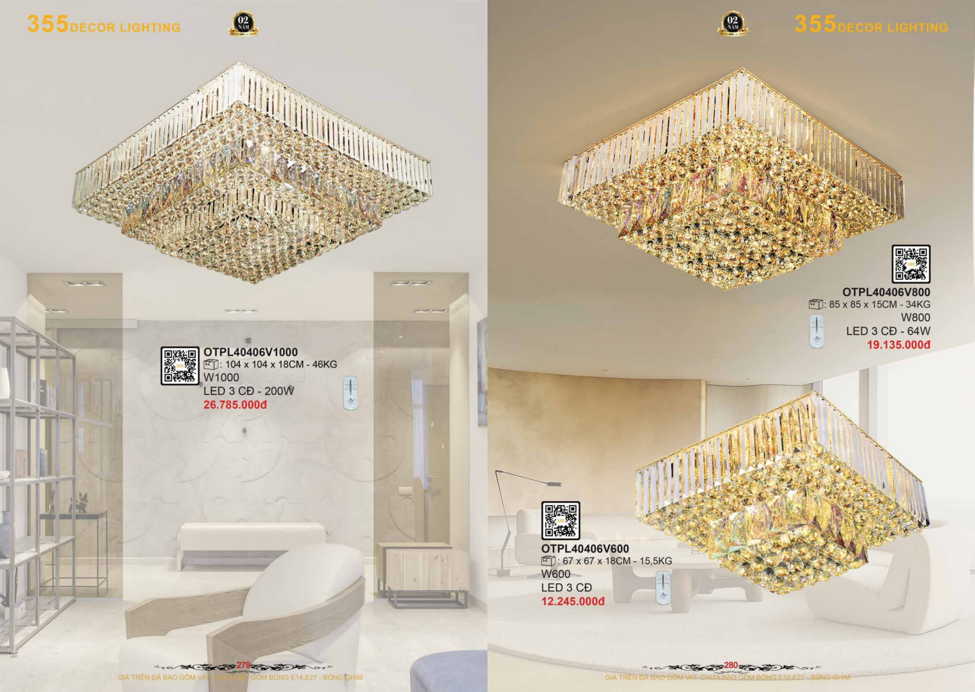 Bảng giá đèn trang trí 355 Decor