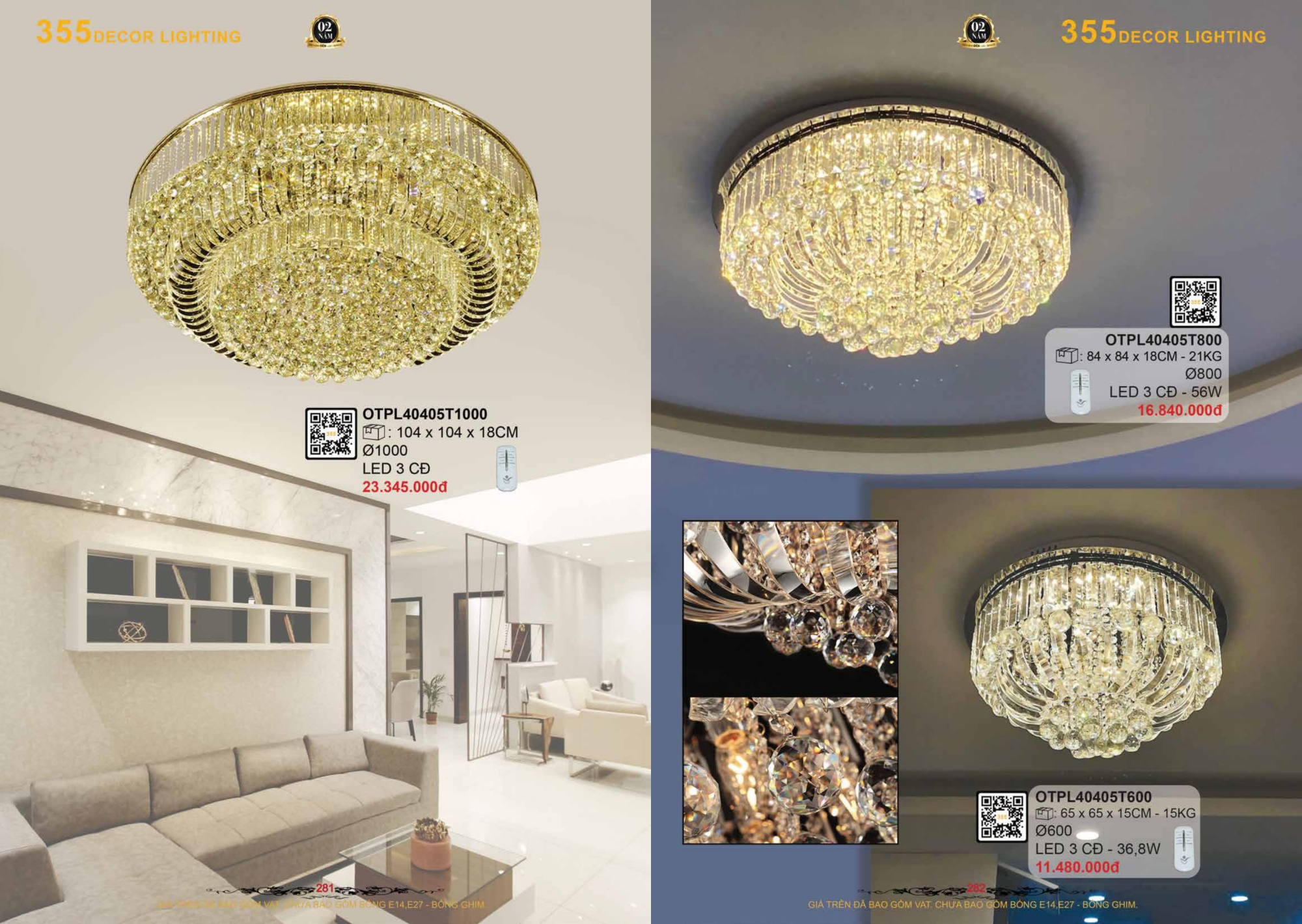 Bảng giá đèn trang trí 355 Decor