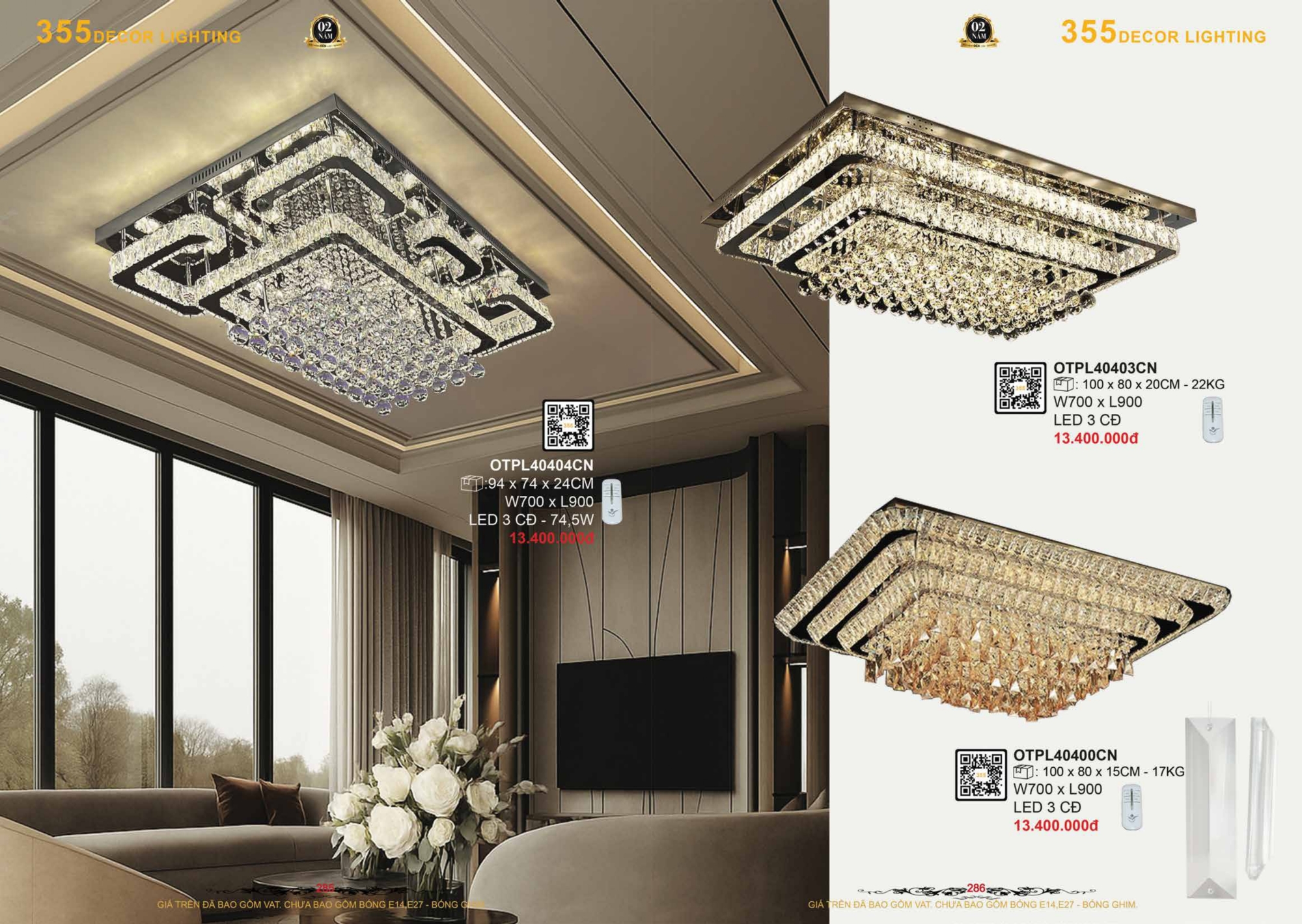 Bảng giá đèn trang trí 355 Decor