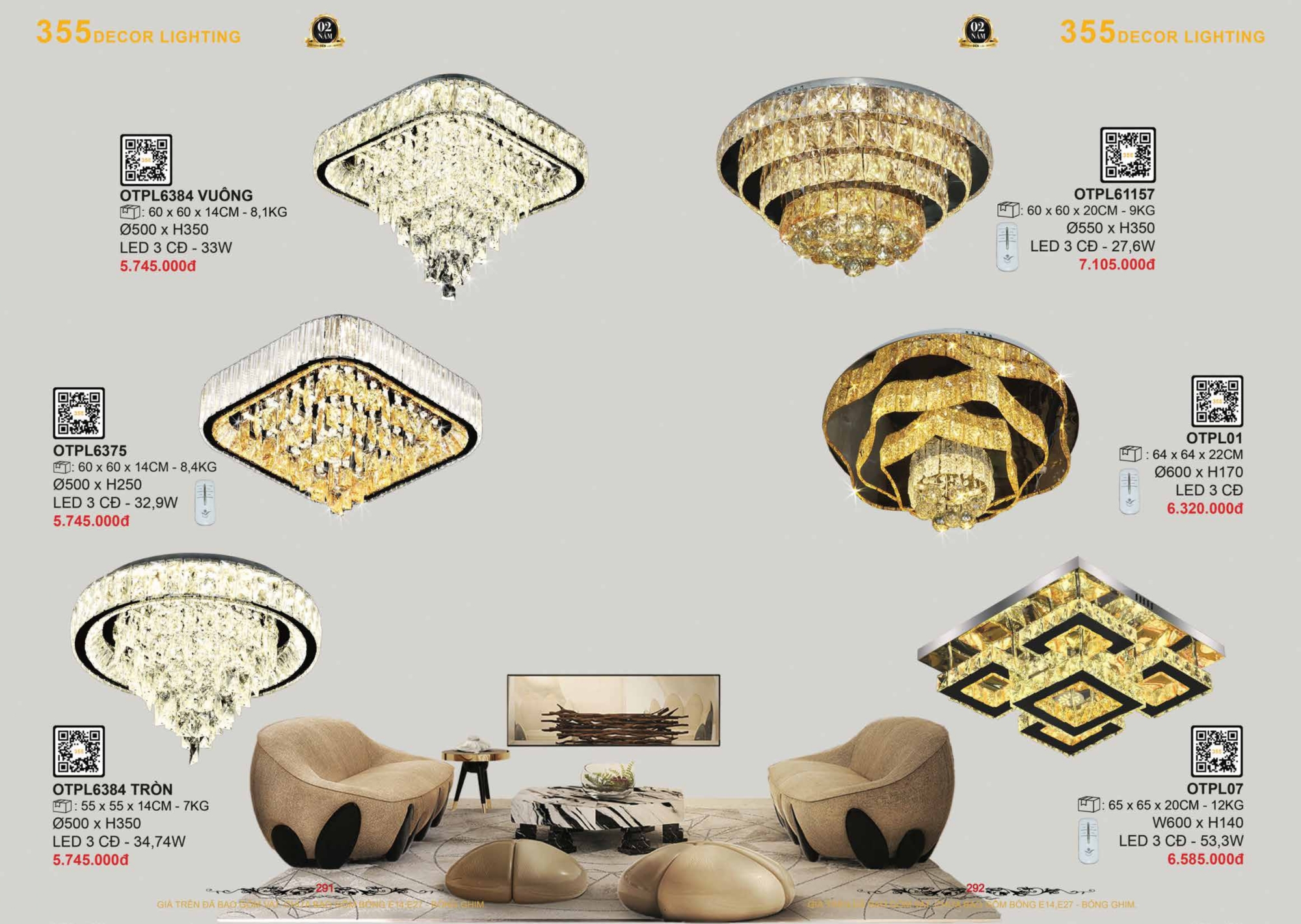 Bảng giá đèn trang trí 355 Decor