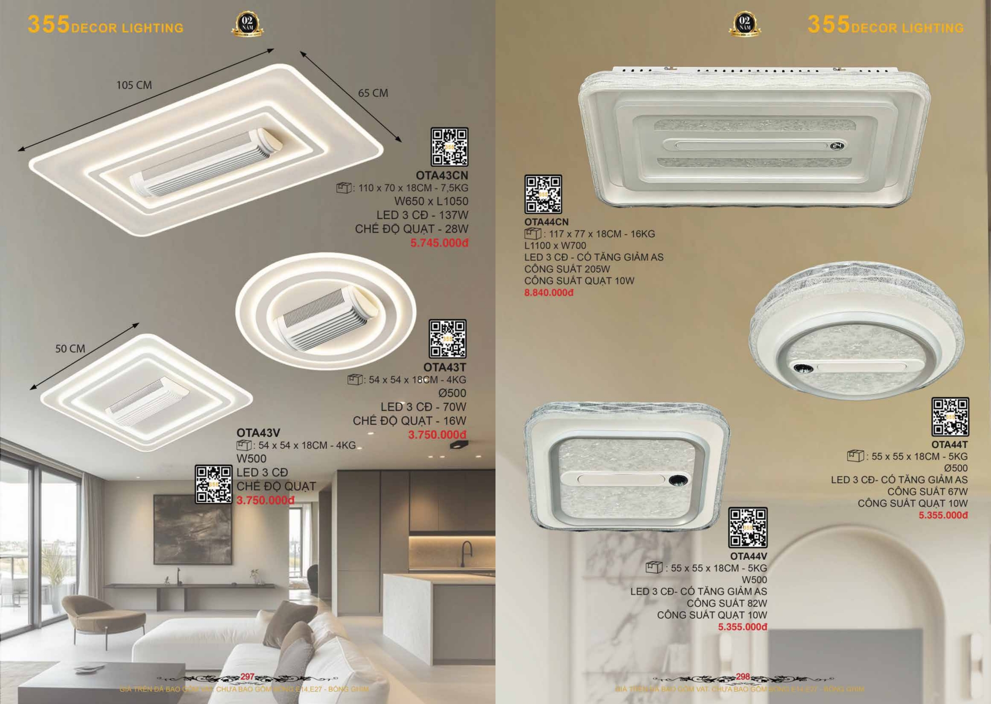 Bảng giá đèn trang trí 355 Decor