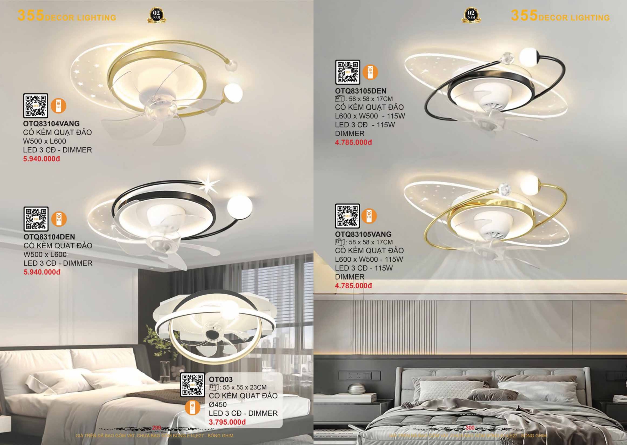 Bảng giá đèn trang trí 355 Decor