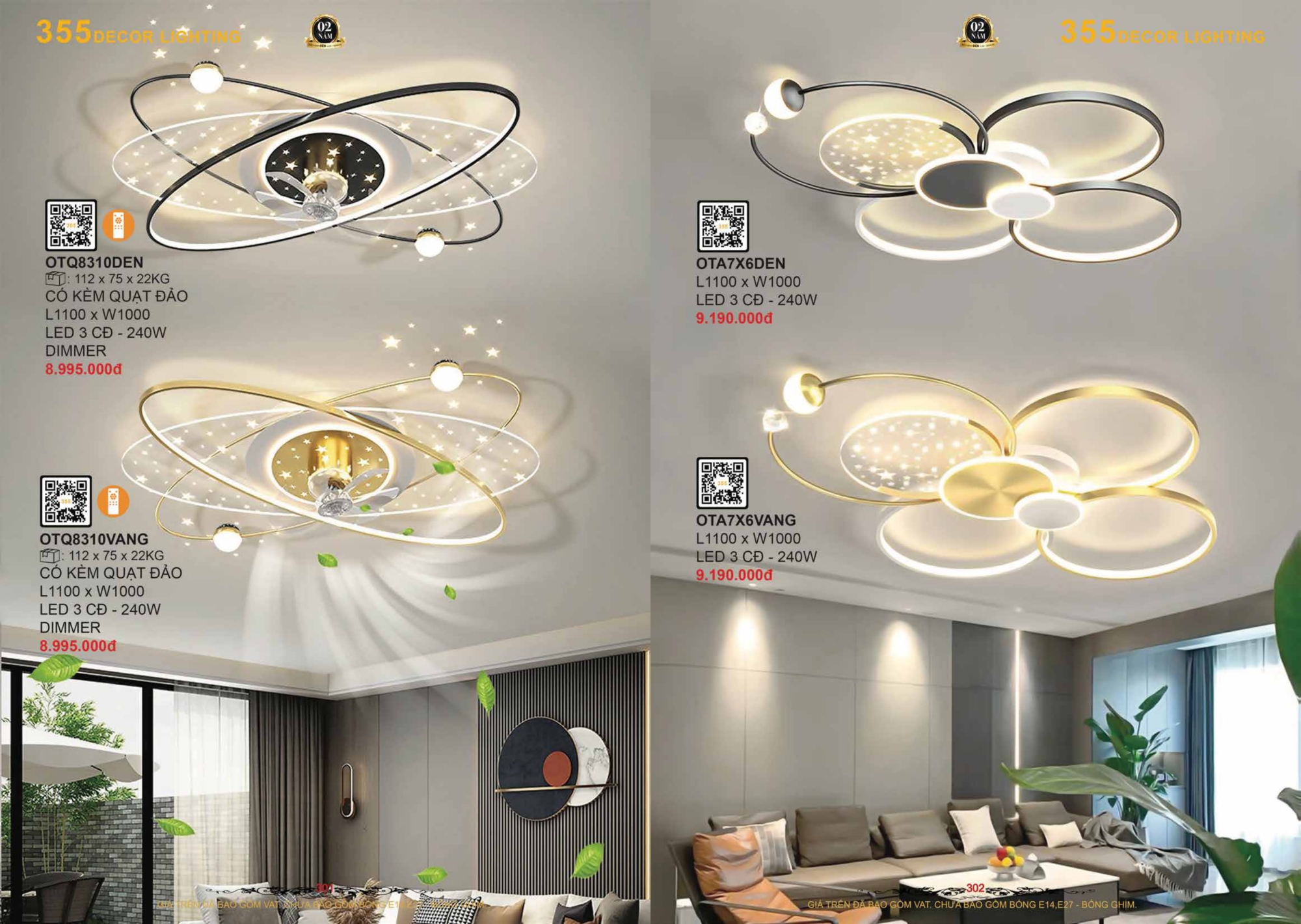 Bảng giá đèn trang trí 355 Decor