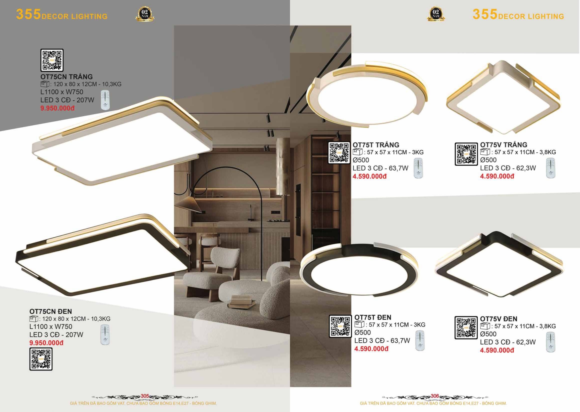 Bảng giá đèn trang trí 355 Decor