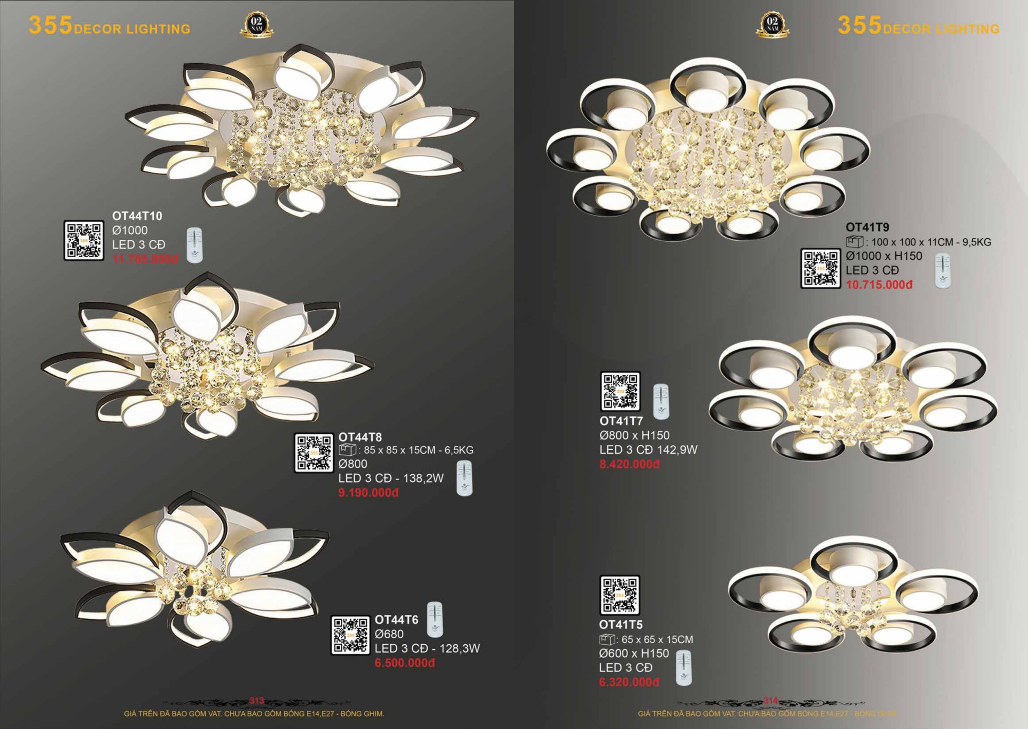 Bảng giá đèn trang trí 355 Decor