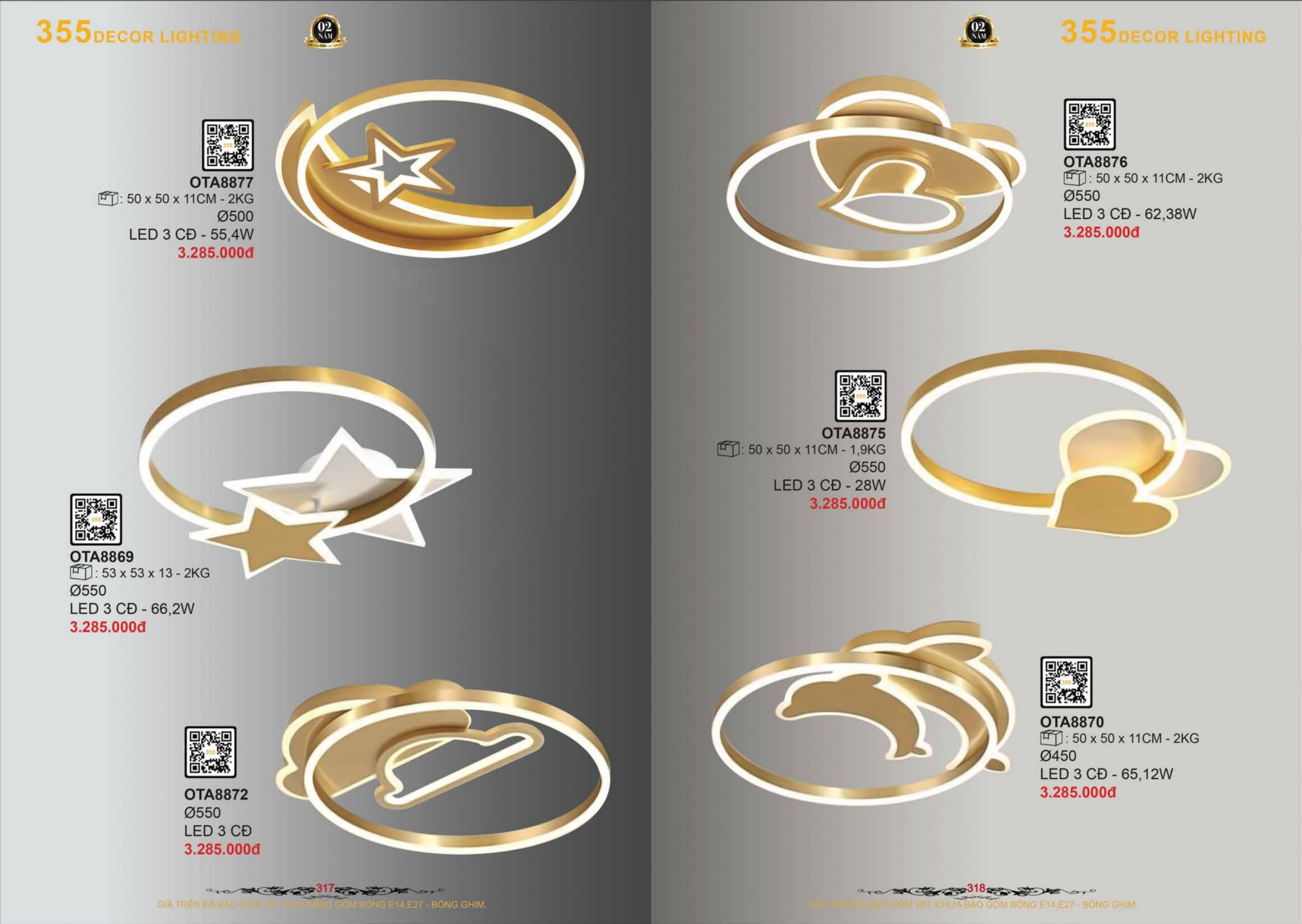 Bảng giá đèn trang trí 355 Decor
