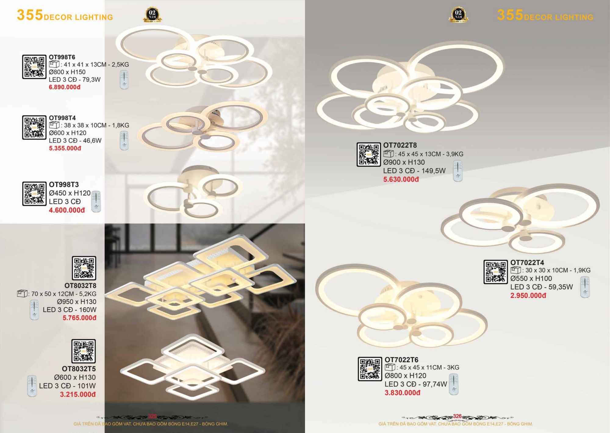 Bảng giá đèn trang trí 355 Decor