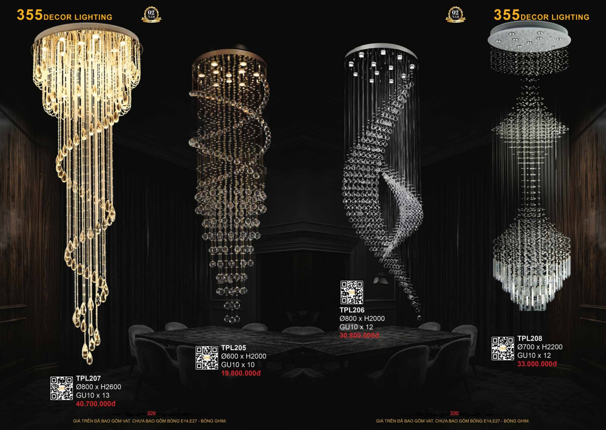 Bảng giá đèn trang trí 355 Decor