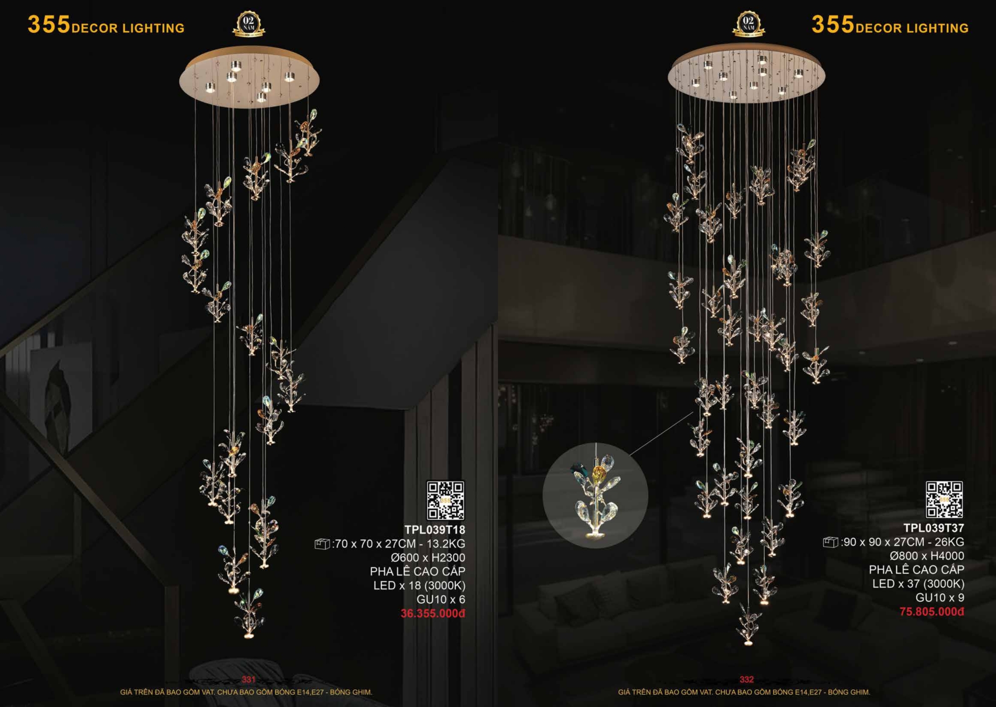 Bảng giá đèn trang trí 355 Decor