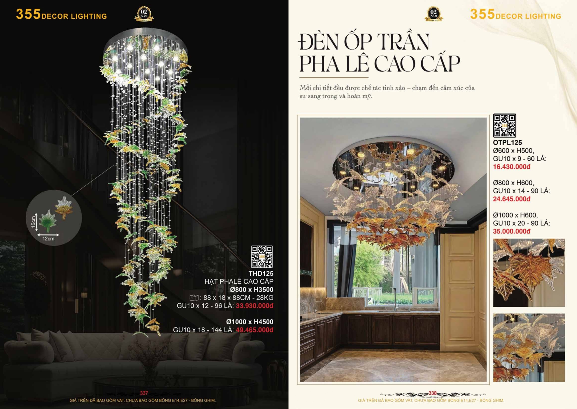 Bảng giá đèn trang trí 355 Decor
