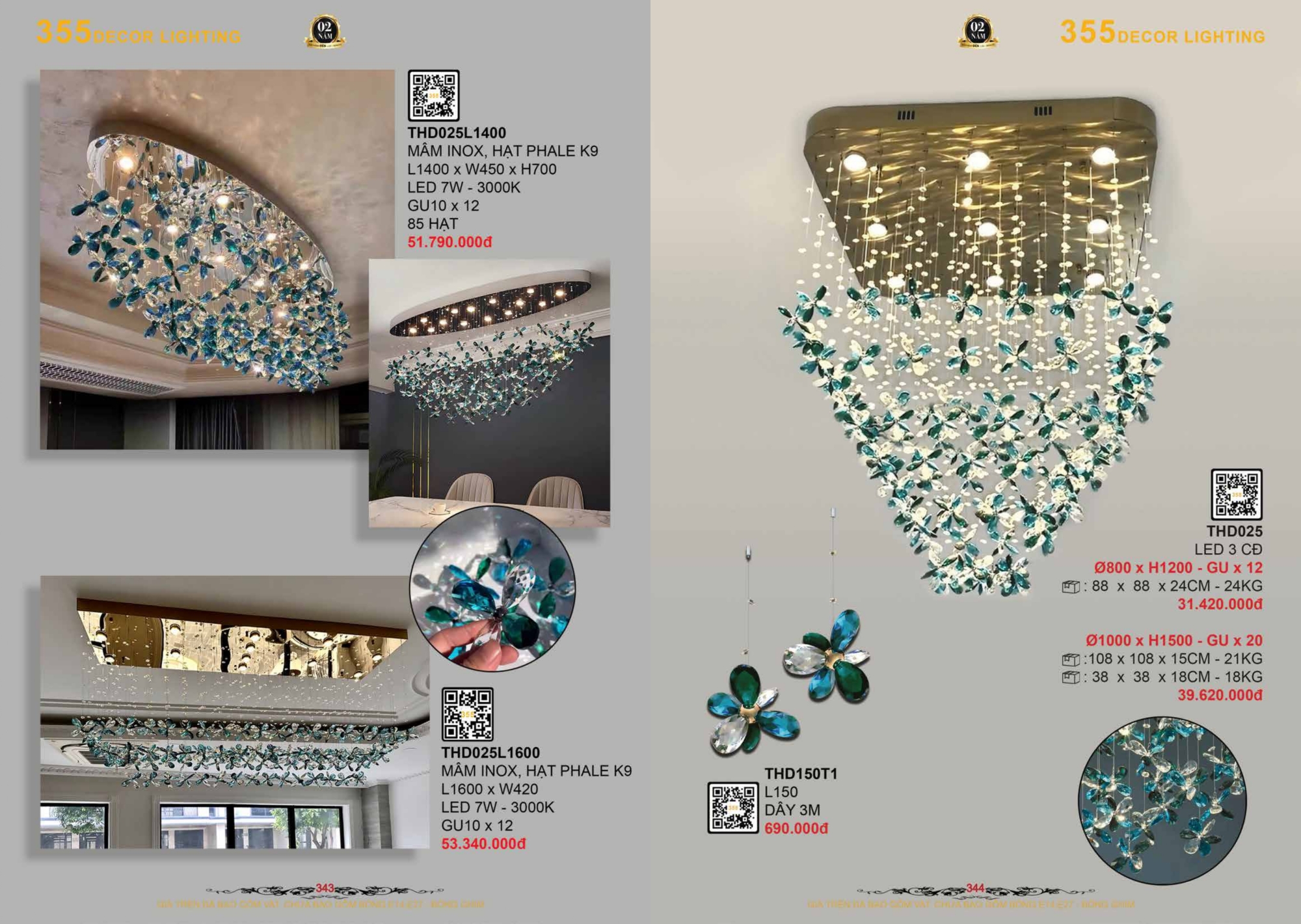 Bảng giá đèn trang trí 355 Decor
