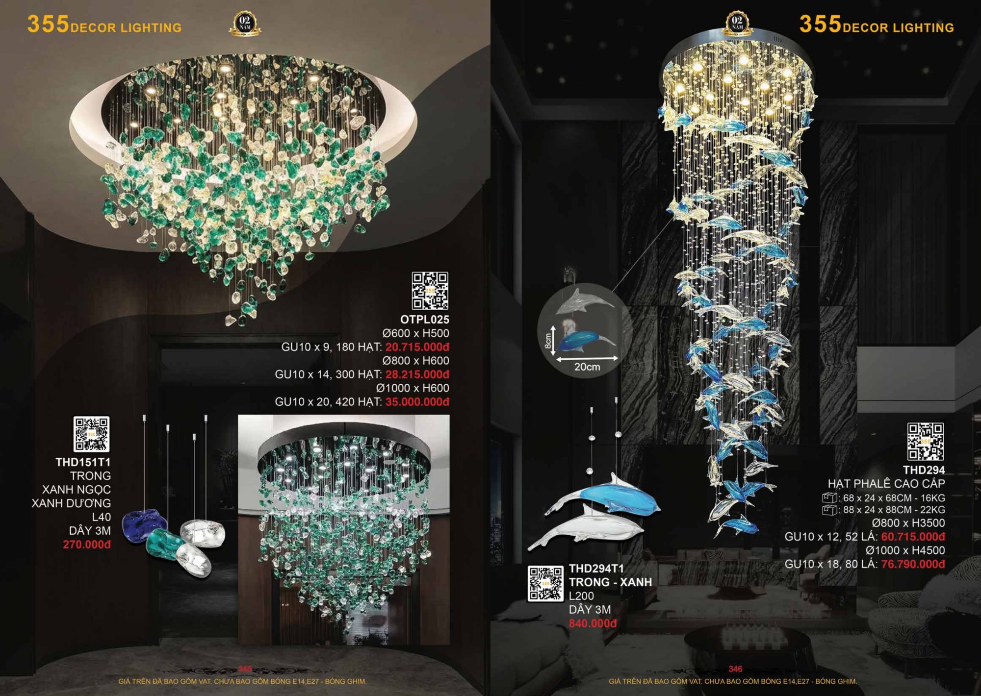 Bảng giá đèn trang trí 355 Decor