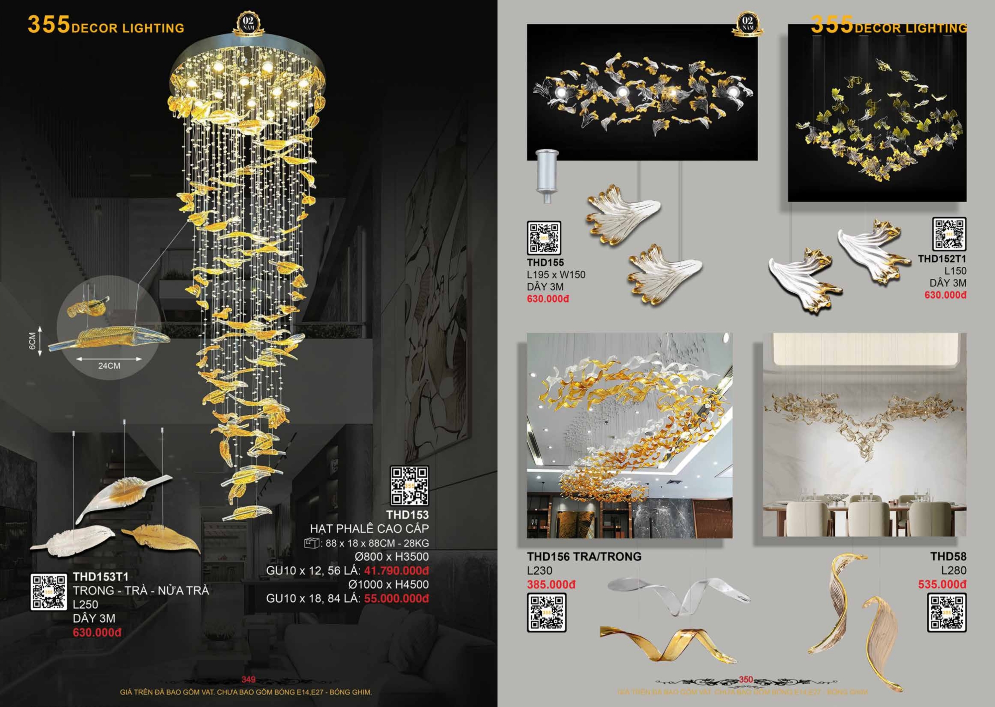 Bảng giá đèn trang trí 355 Decor