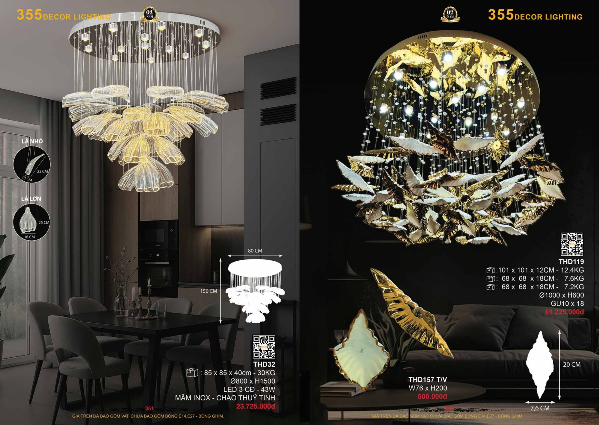 Bảng giá đèn trang trí 355 Decor