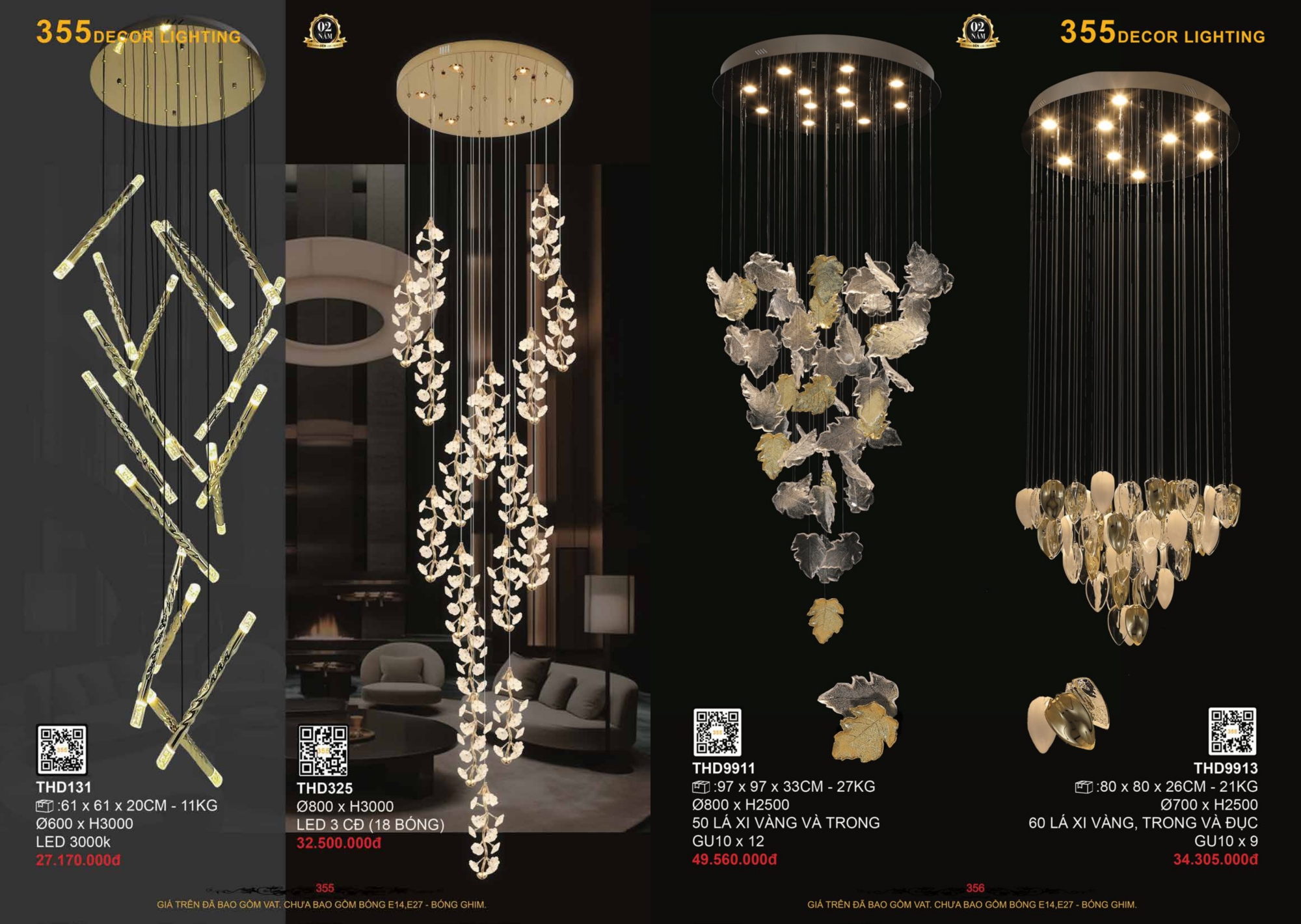 Bảng giá đèn trang trí 355 Decor