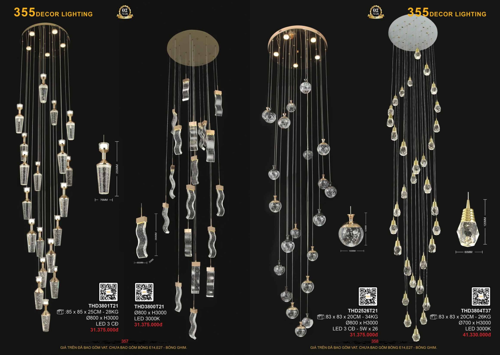 Bảng giá đèn trang trí 355 Decor