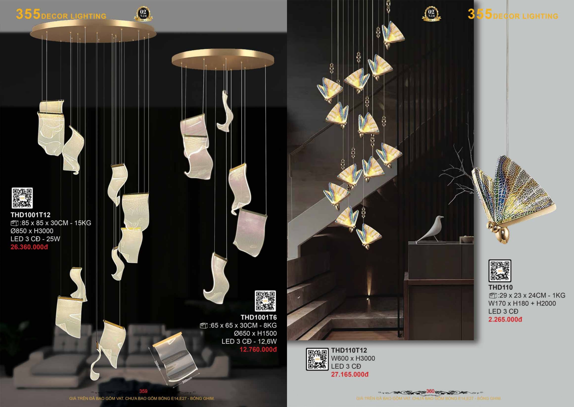 Bảng giá đèn trang trí 355 Decor