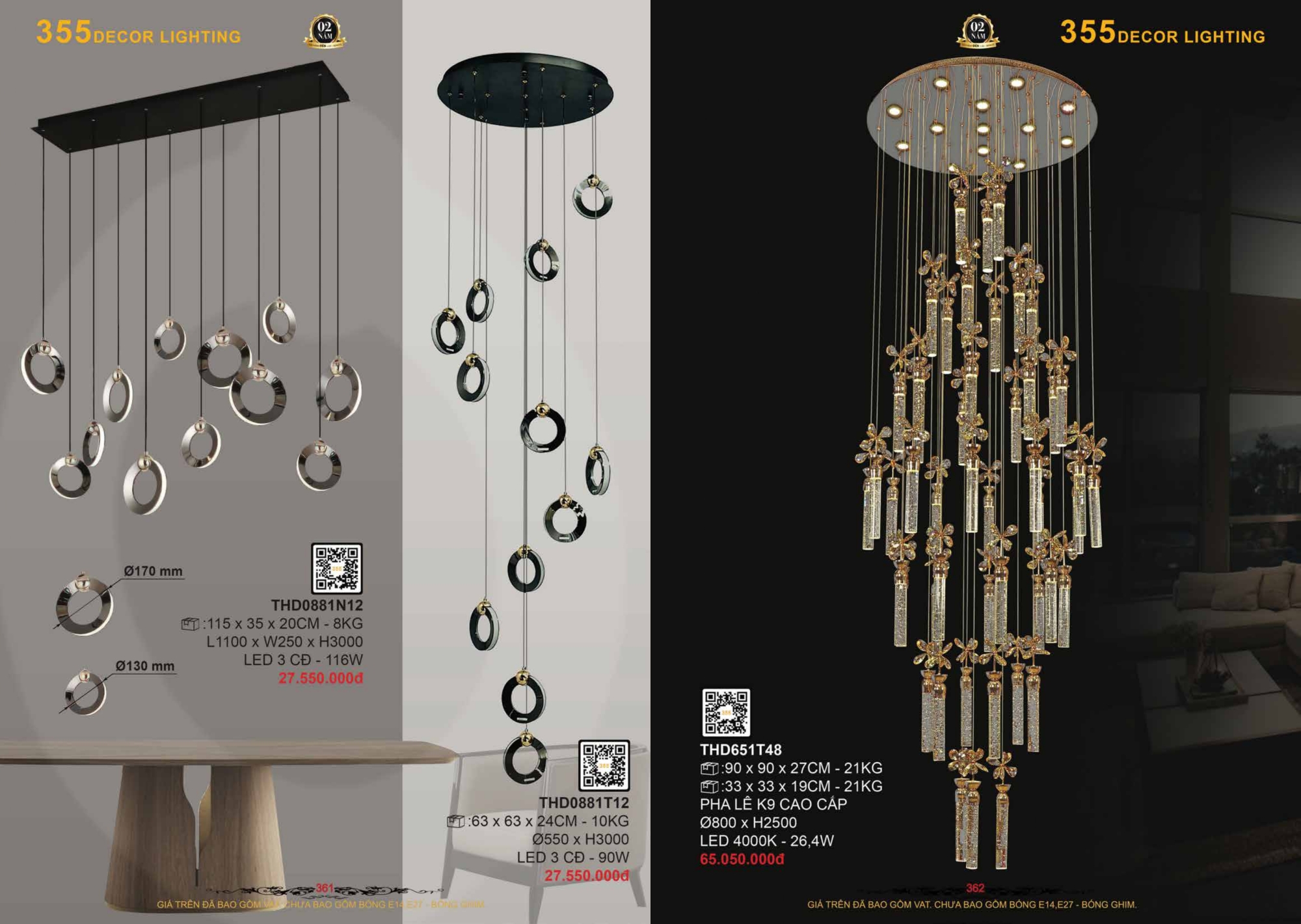 Bảng giá đèn trang trí 355 Decor