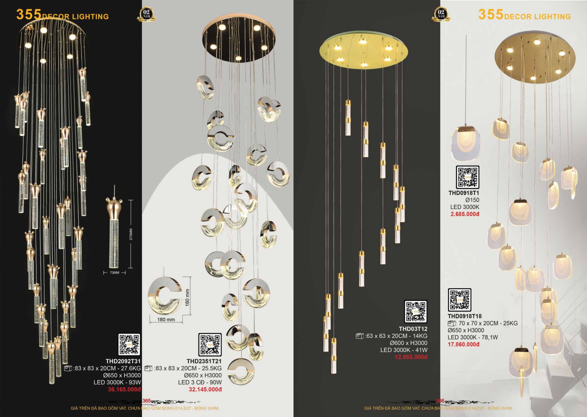 Bảng giá đèn trang trí 355 Decor