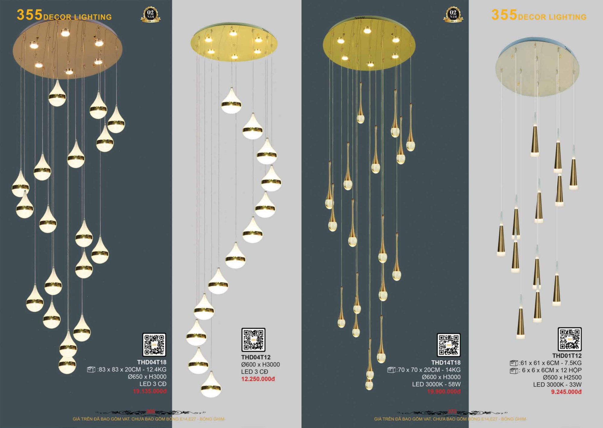 Bảng giá đèn trang trí 355 Decor