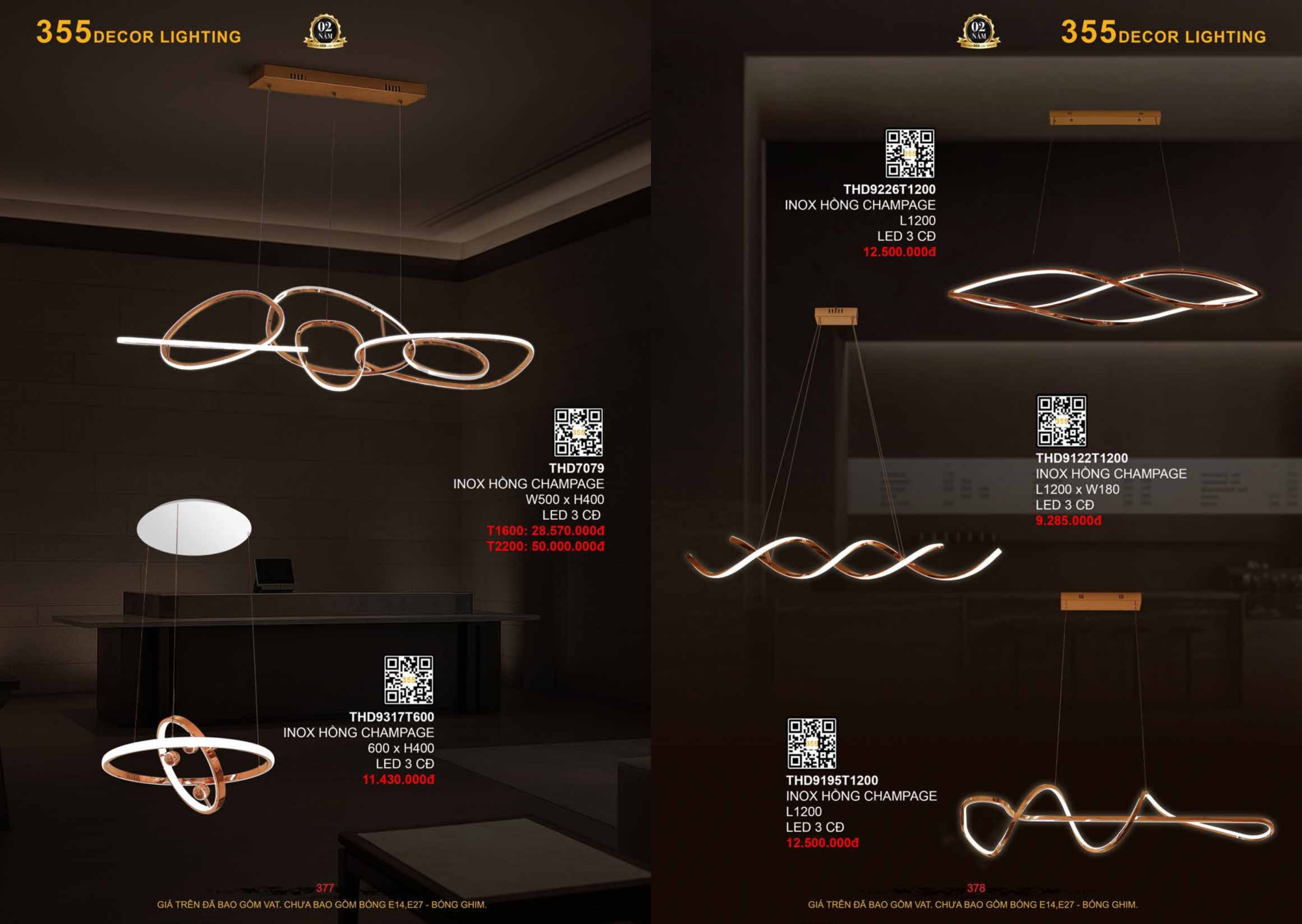 Bảng giá đèn trang trí 355 Decor