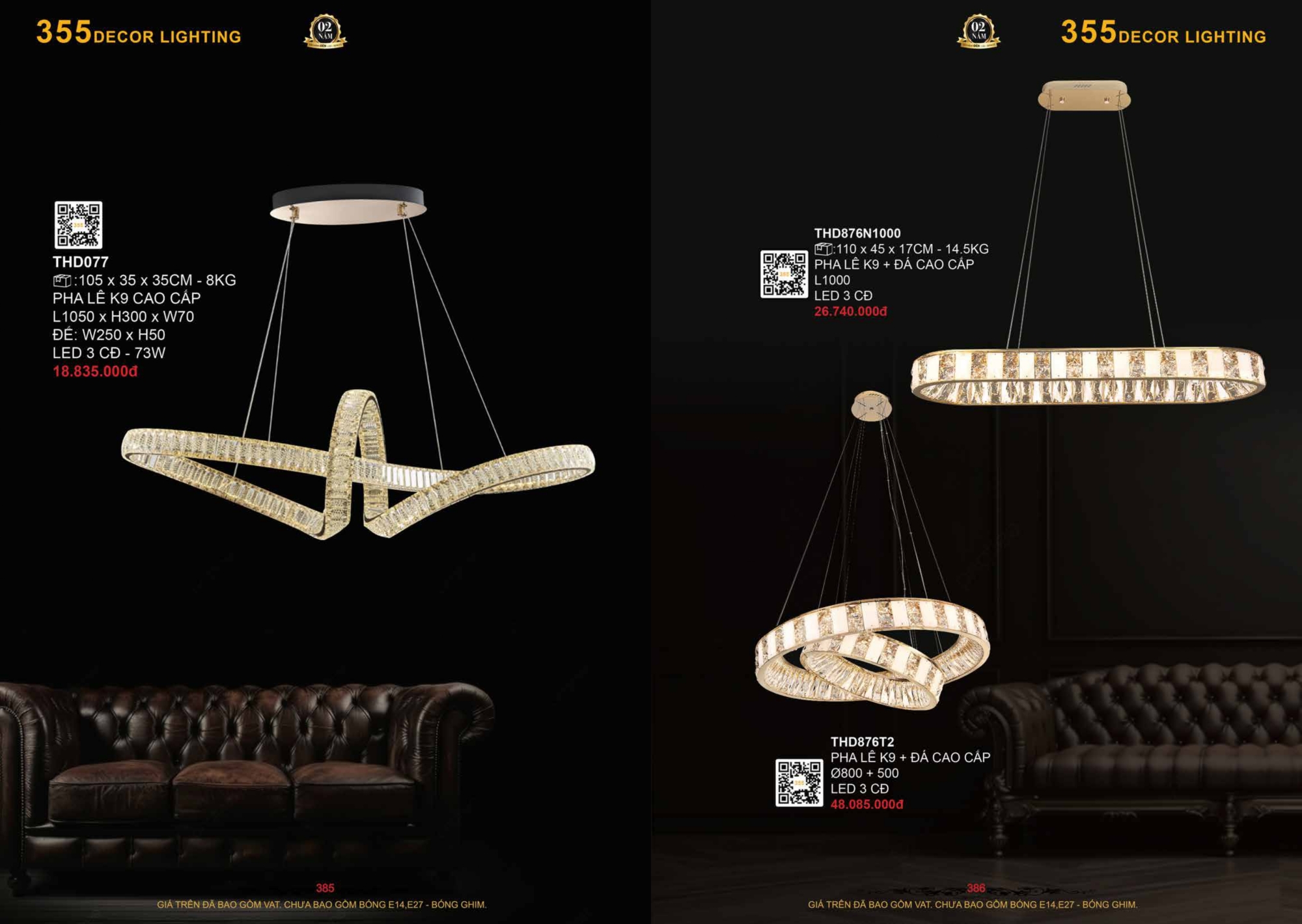 Bảng giá đèn trang trí 355 Decor