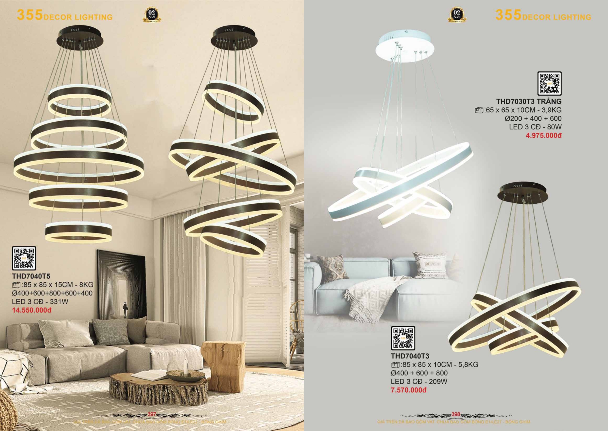 Bảng giá đèn trang trí 355 Decor