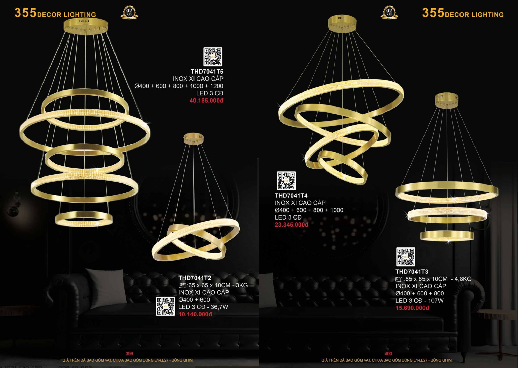 Bảng giá đèn trang trí 355 Decor