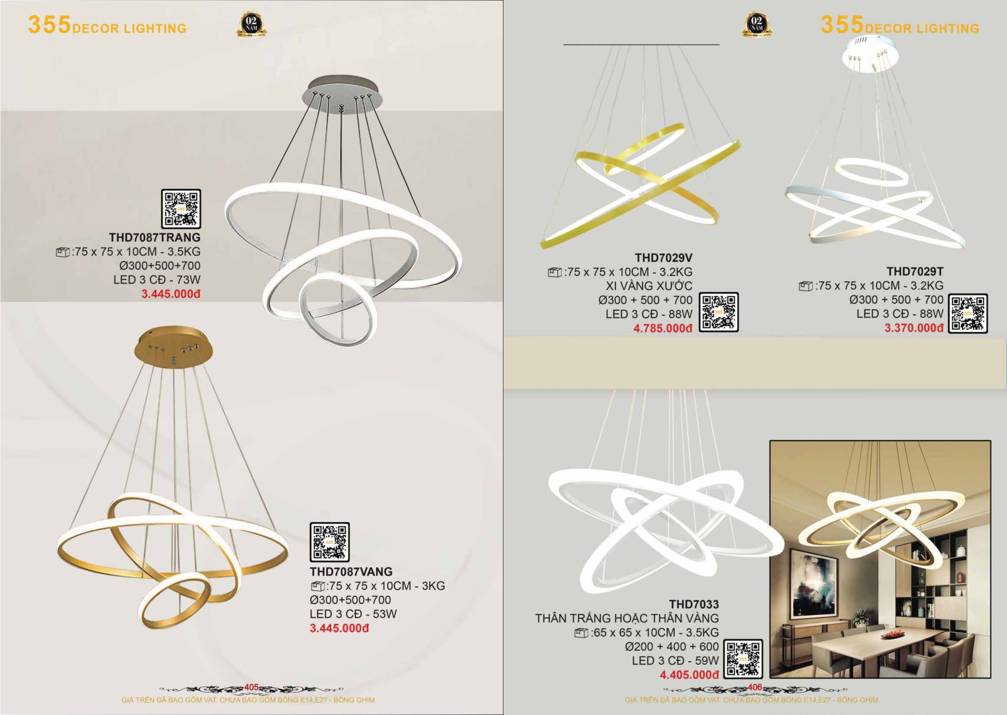 Bảng giá đèn trang trí 355 Decor