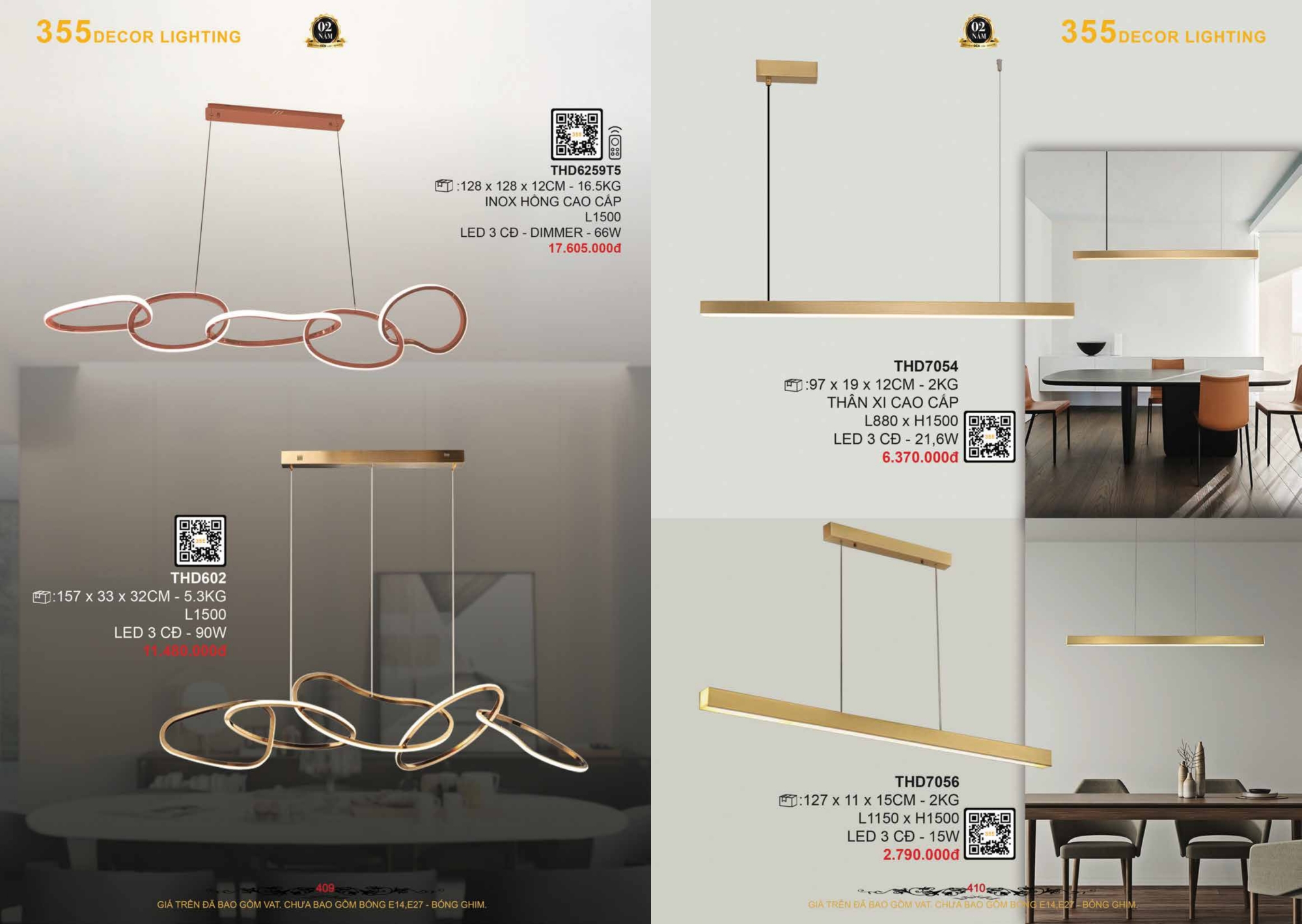 Bảng giá đèn trang trí 355 Decor