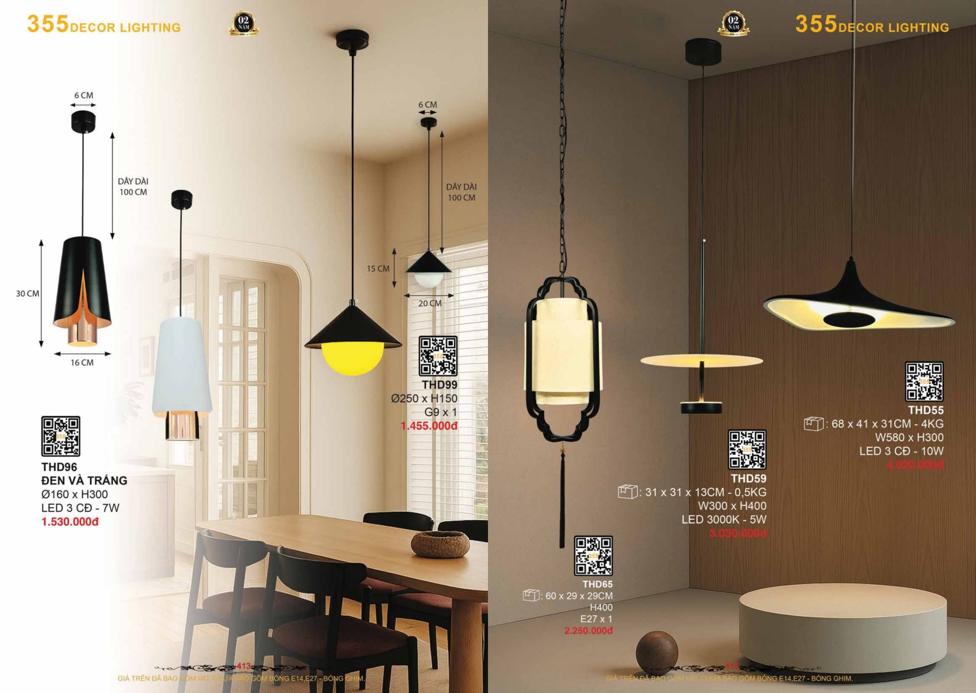 Bảng giá đèn trang trí 355 Decor