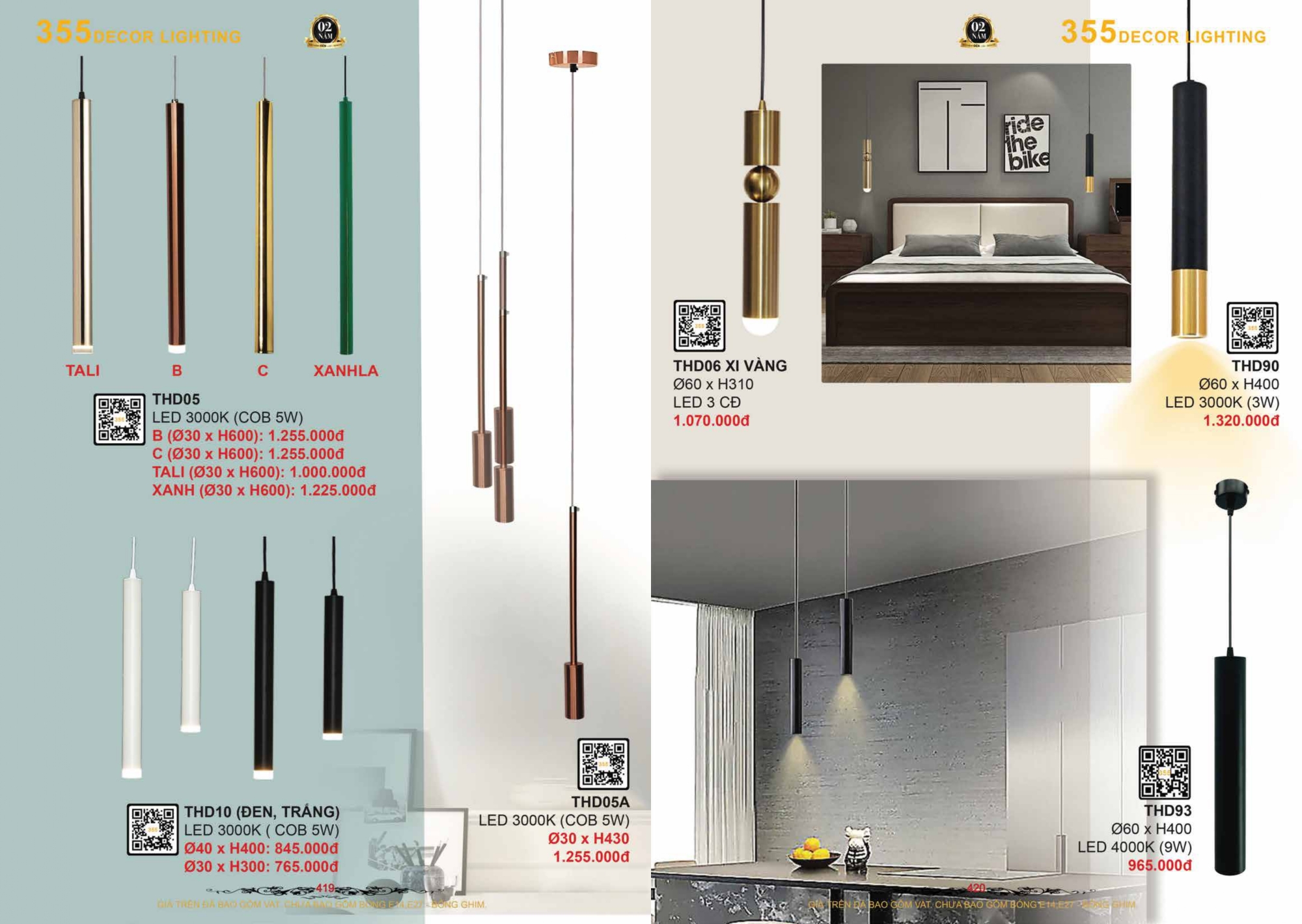 Bảng giá đèn trang trí 355 Decor