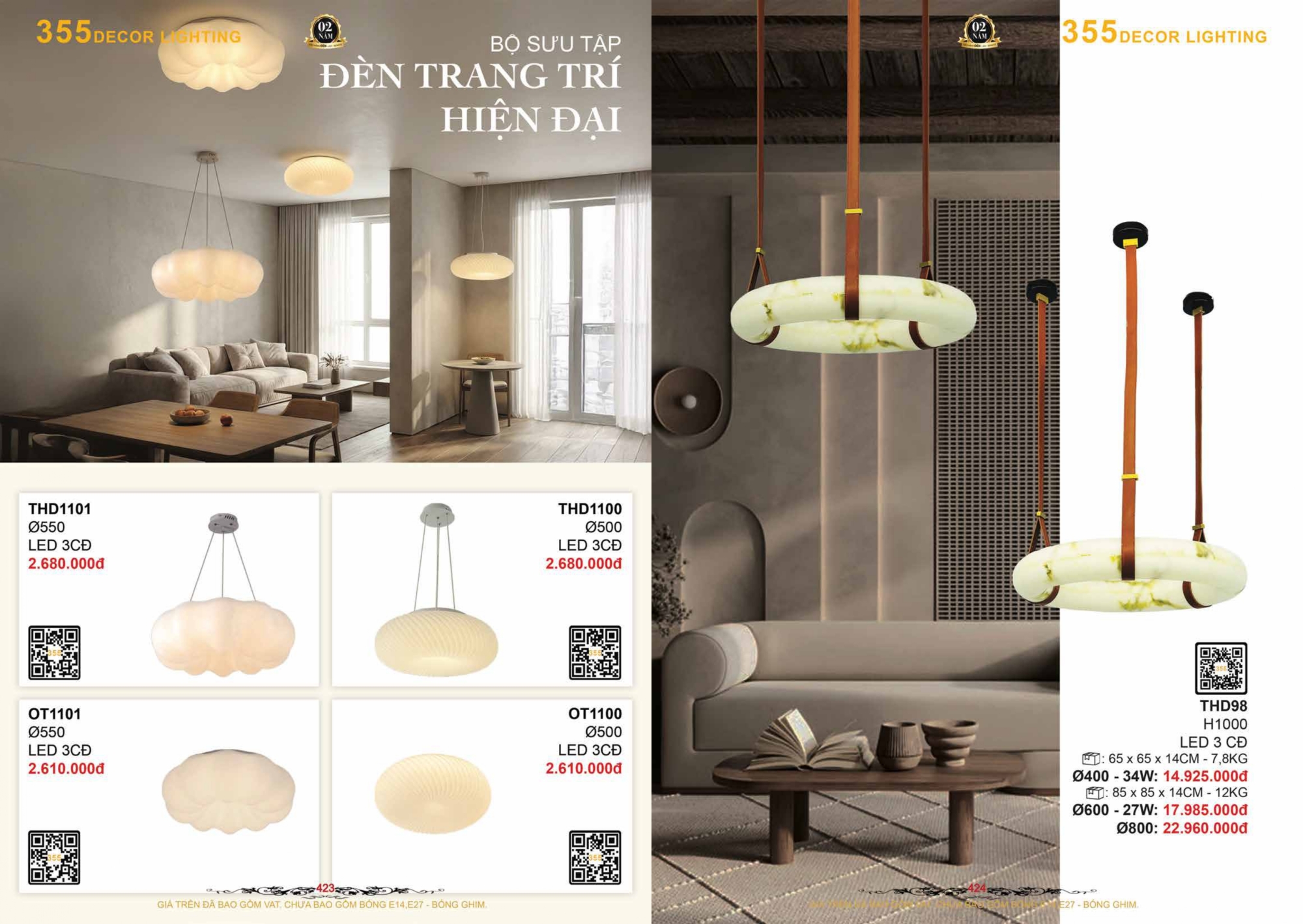 Bảng giá đèn trang trí 355 Decor