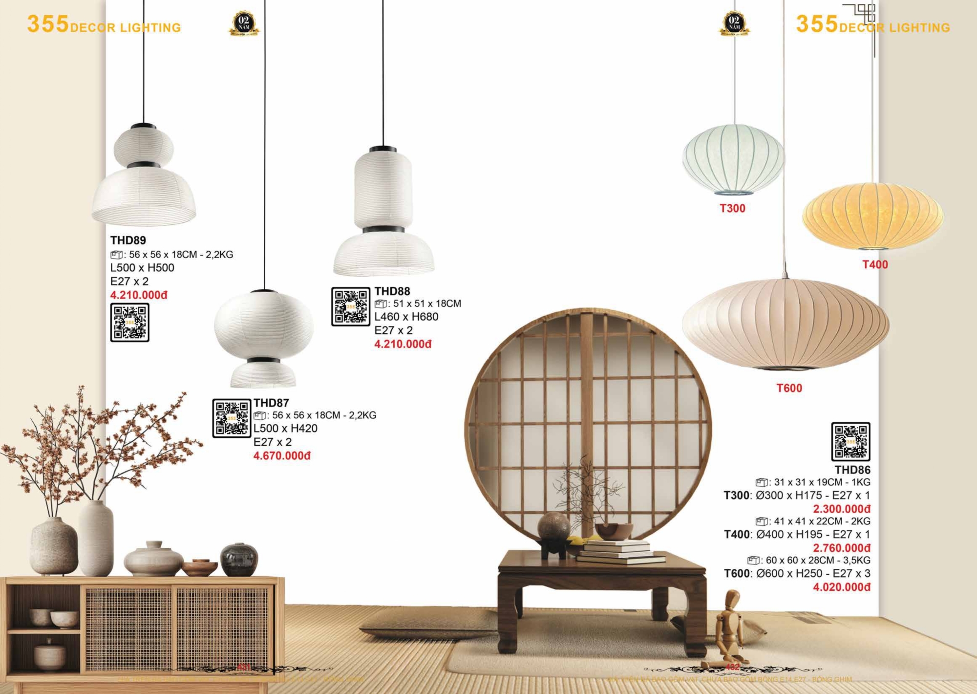 Bảng giá đèn trang trí 355 Decor