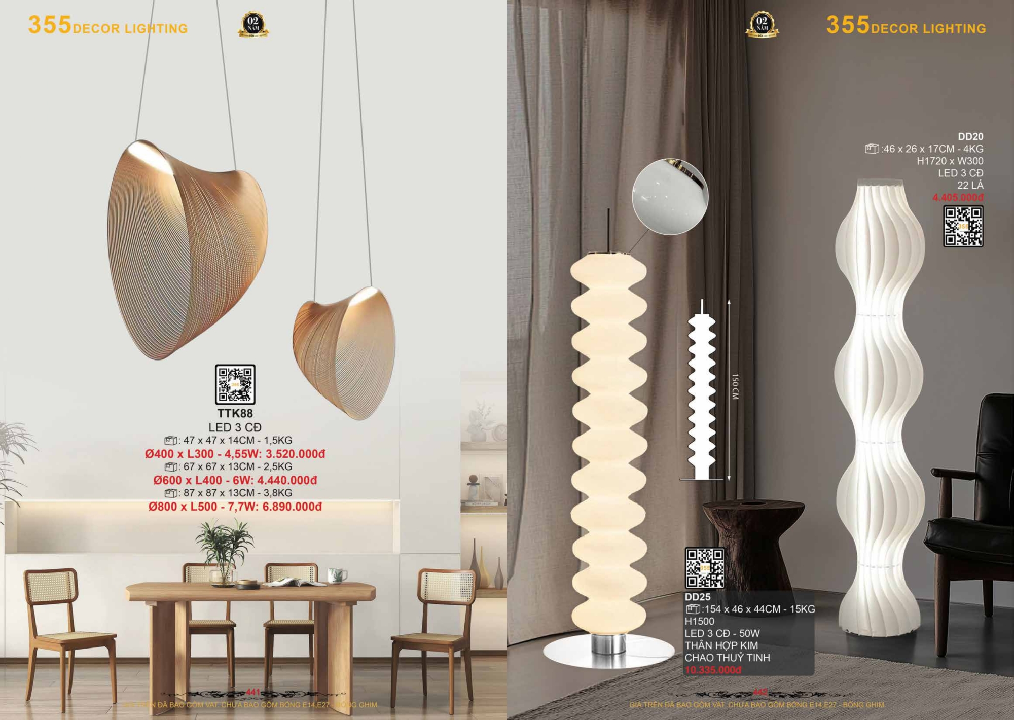 Bảng giá đèn trang trí 355 Decor