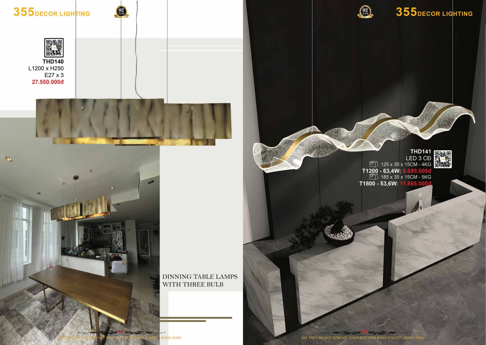 Bảng giá đèn trang trí 355 Decor