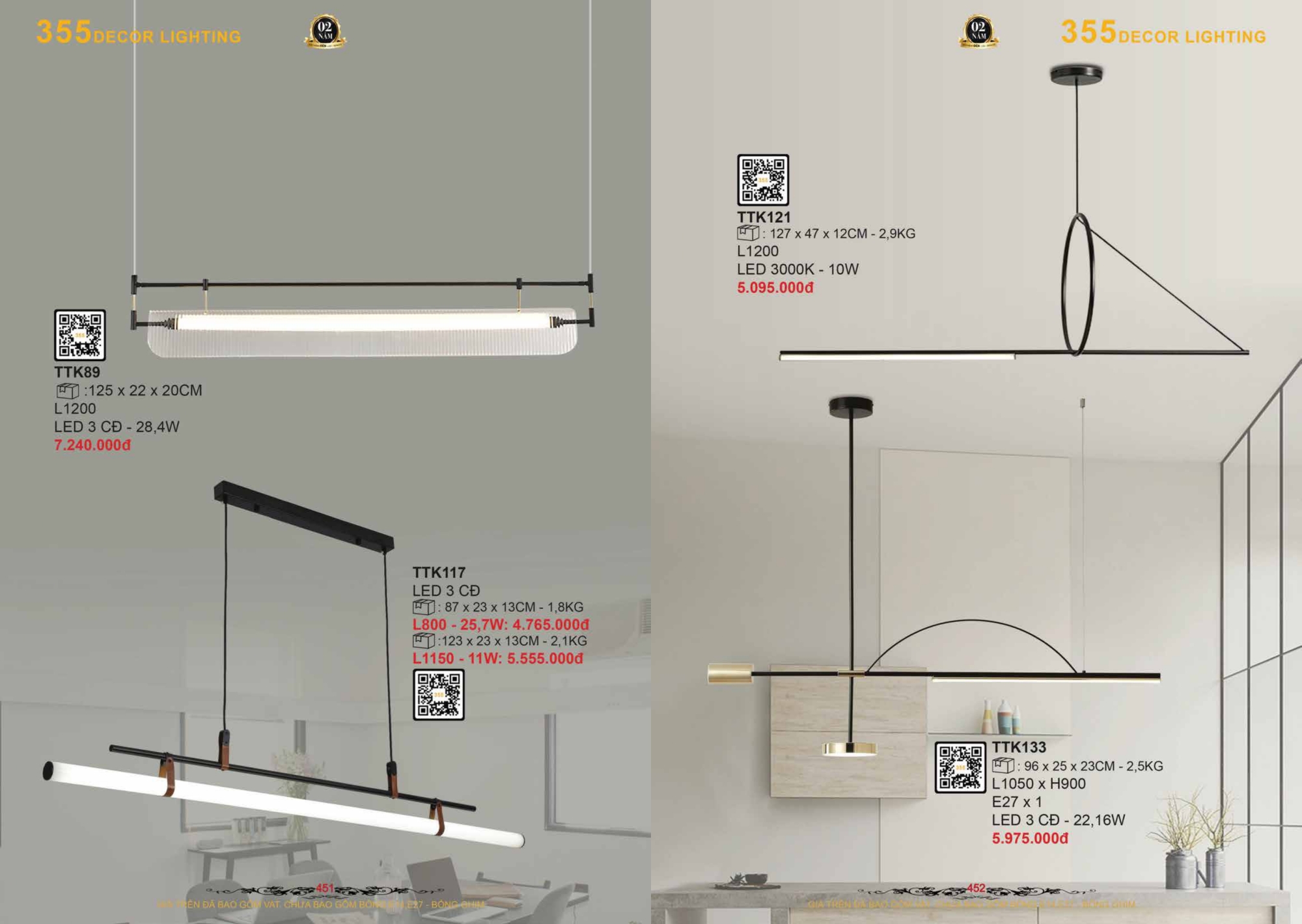 Bảng giá đèn trang trí 355 Decor