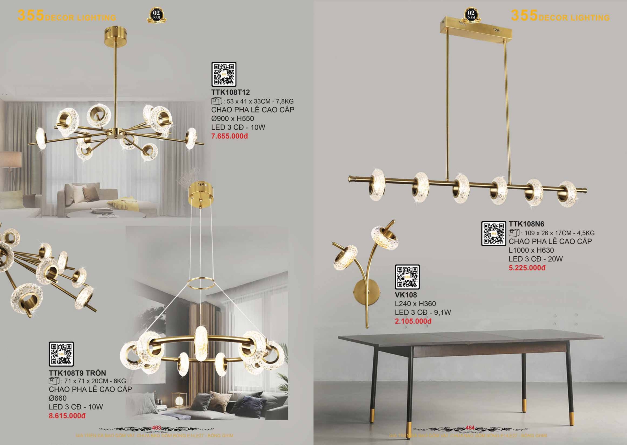 Bảng giá đèn trang trí 355 Decor