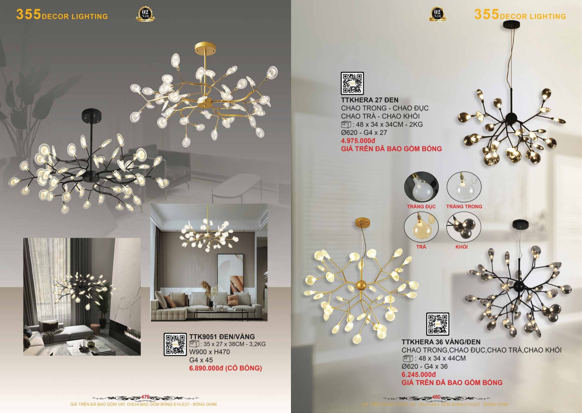 Bảng giá đèn trang trí 355 Decor