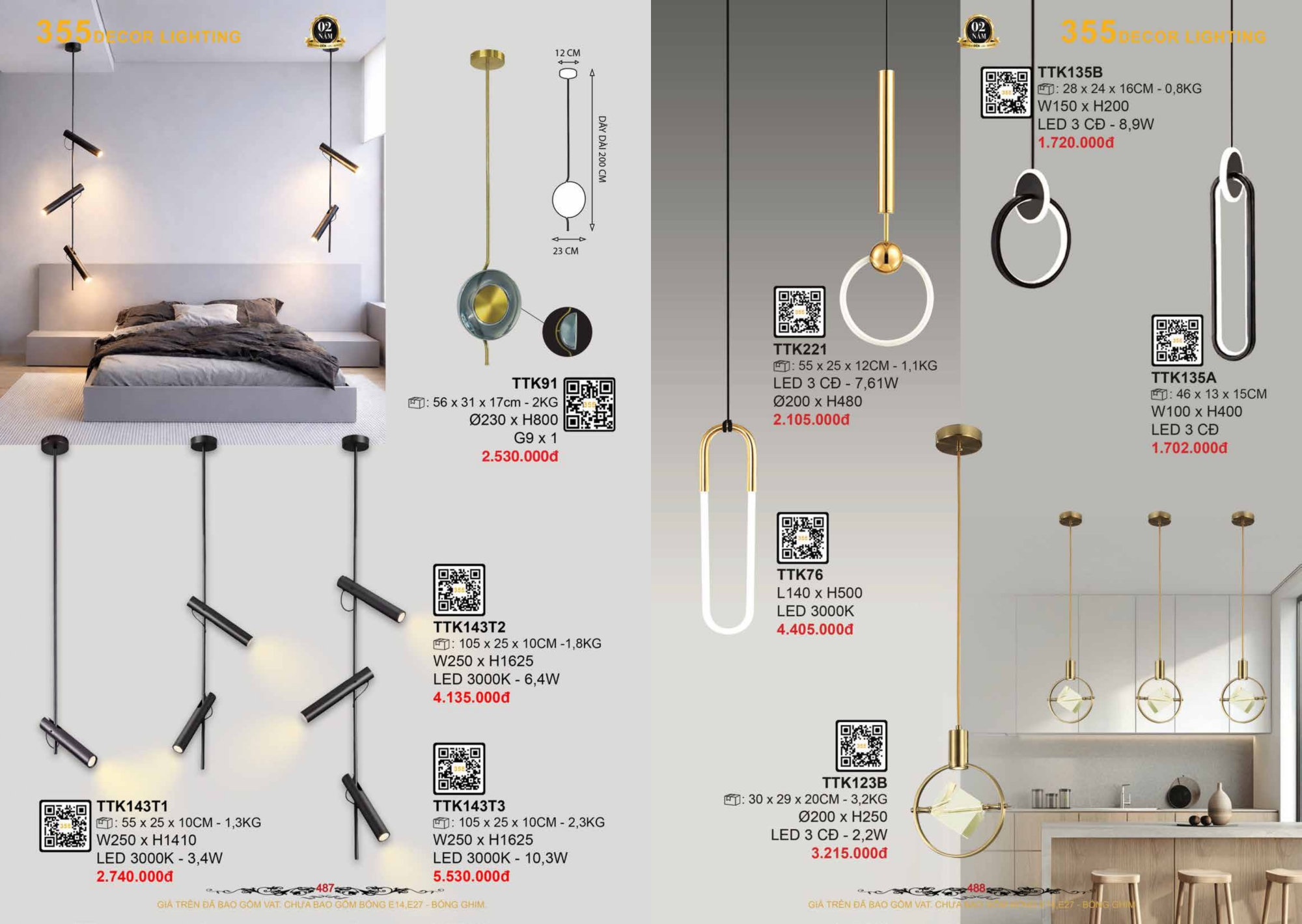 Bảng giá đèn trang trí 355 Decor