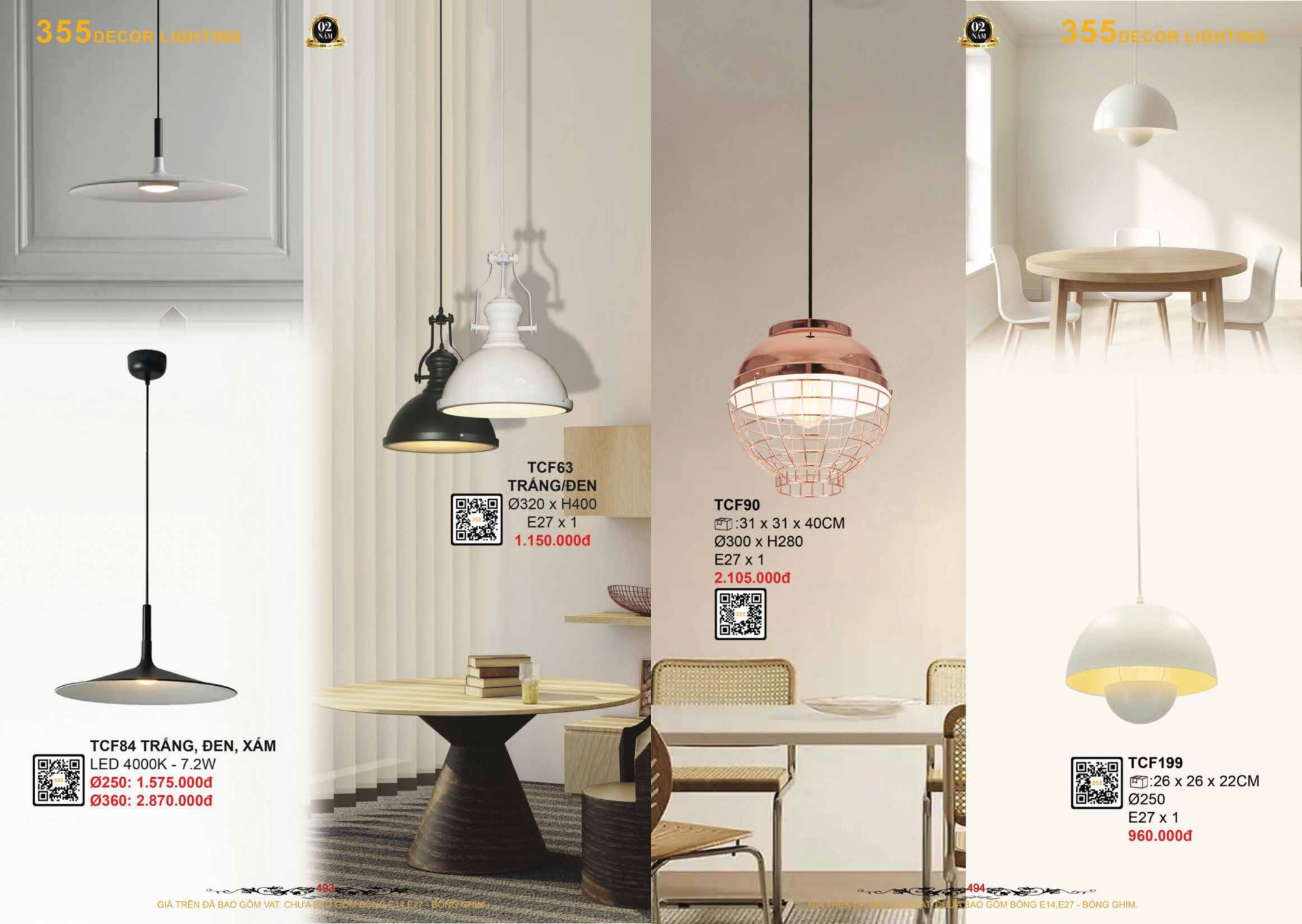 Bảng giá đèn trang trí 355 Decor