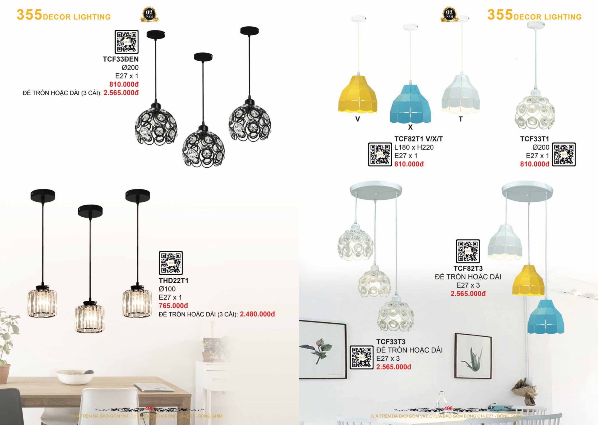 Bảng giá đèn trang trí 355 Decor