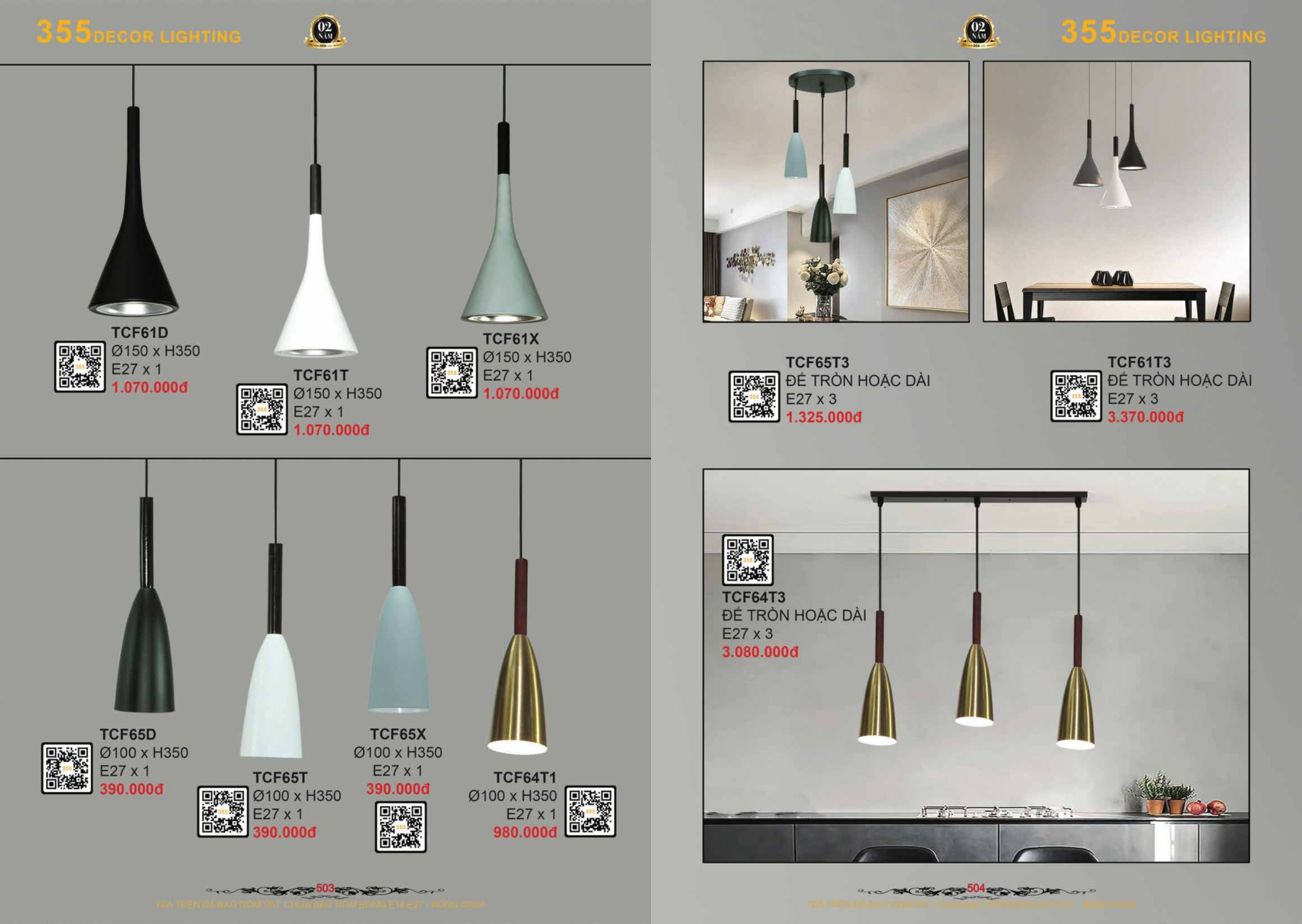 Bảng giá đèn trang trí 355 Decor