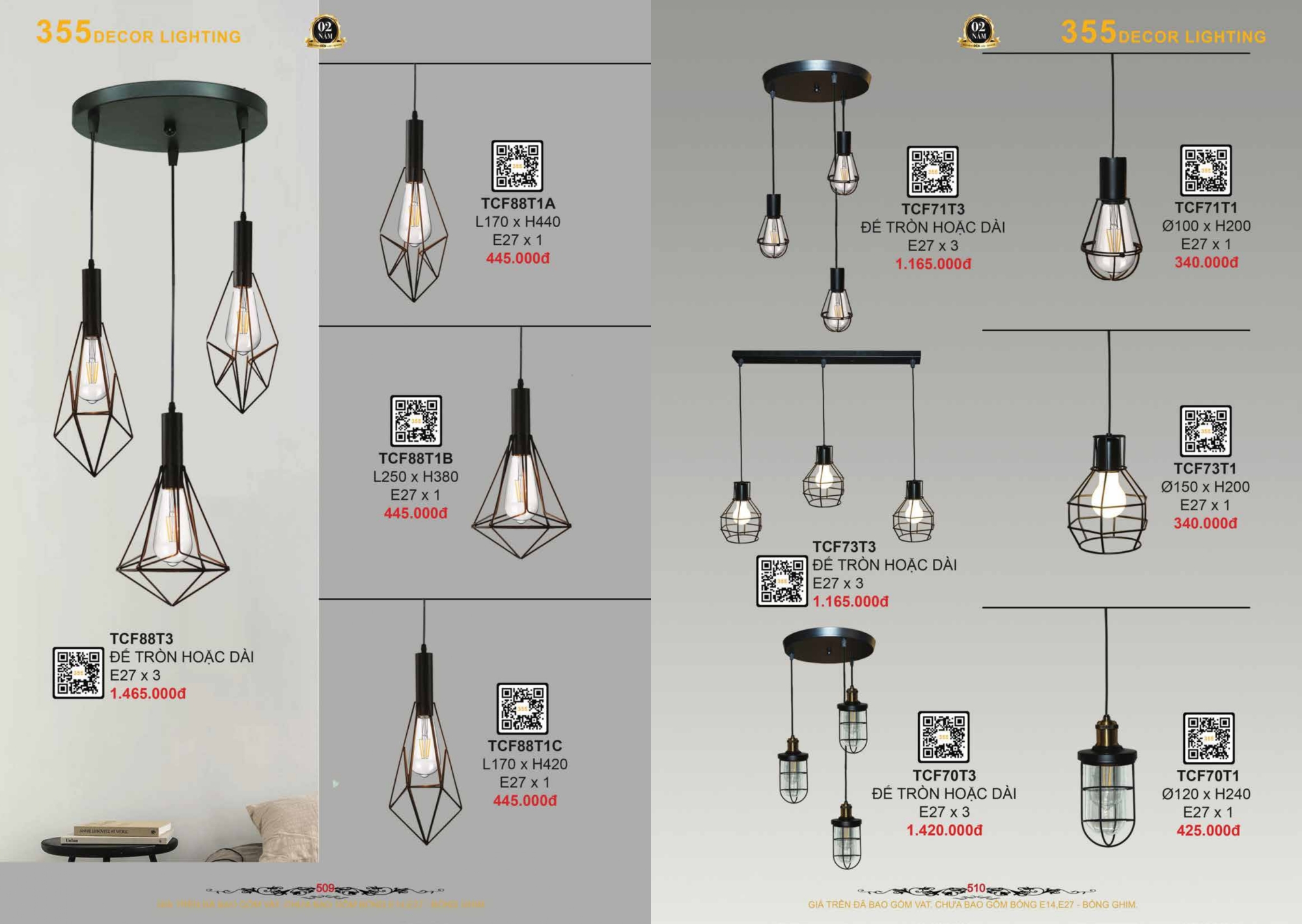 Bảng giá đèn trang trí 355 Decor