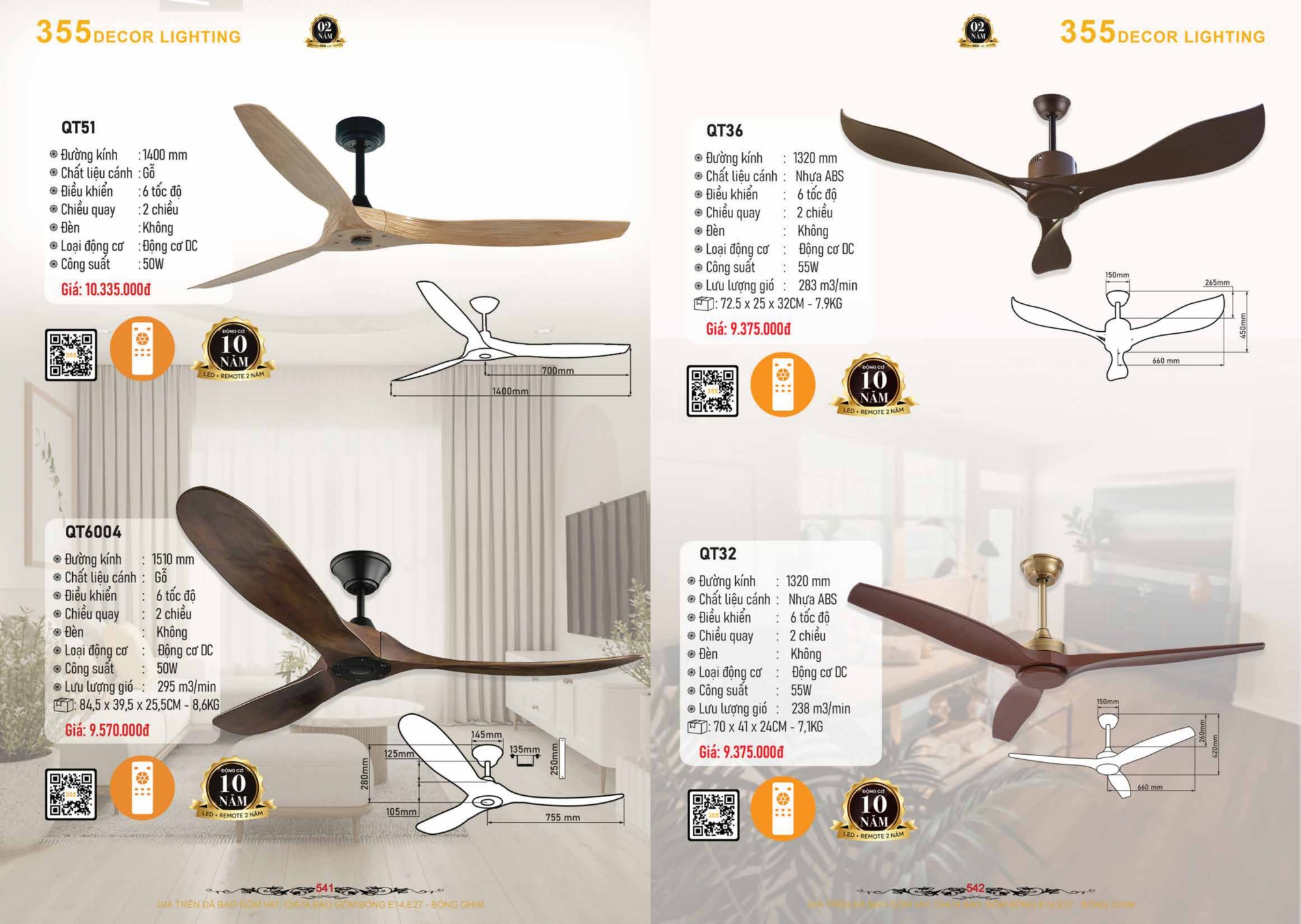 Bảng giá đèn trang trí 355 Decor