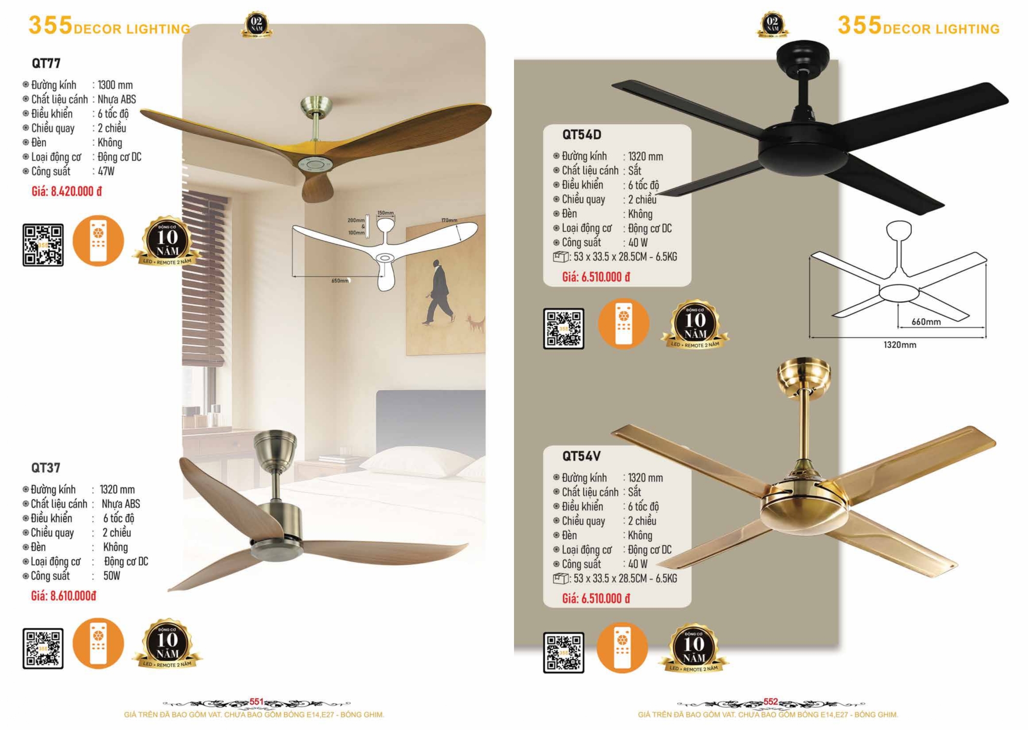 Bảng giá đèn trang trí 355 Decor
