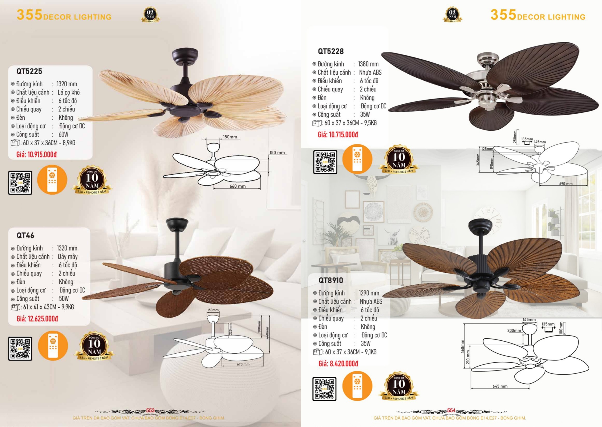 Bảng giá đèn trang trí 355 Decor