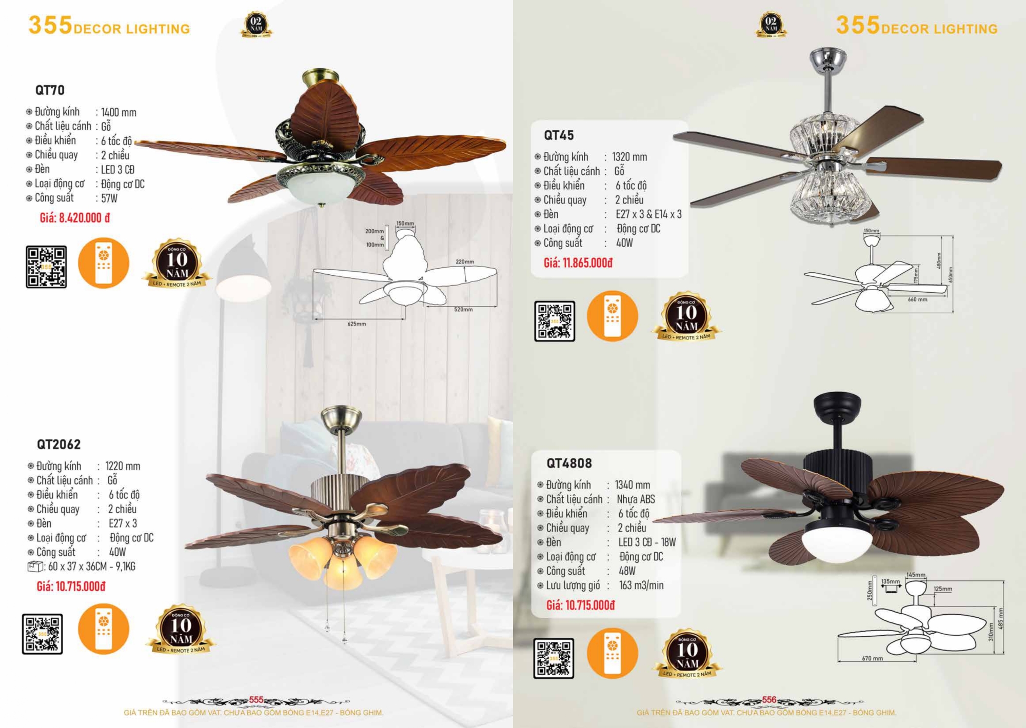 Bảng giá đèn trang trí 355 Decor