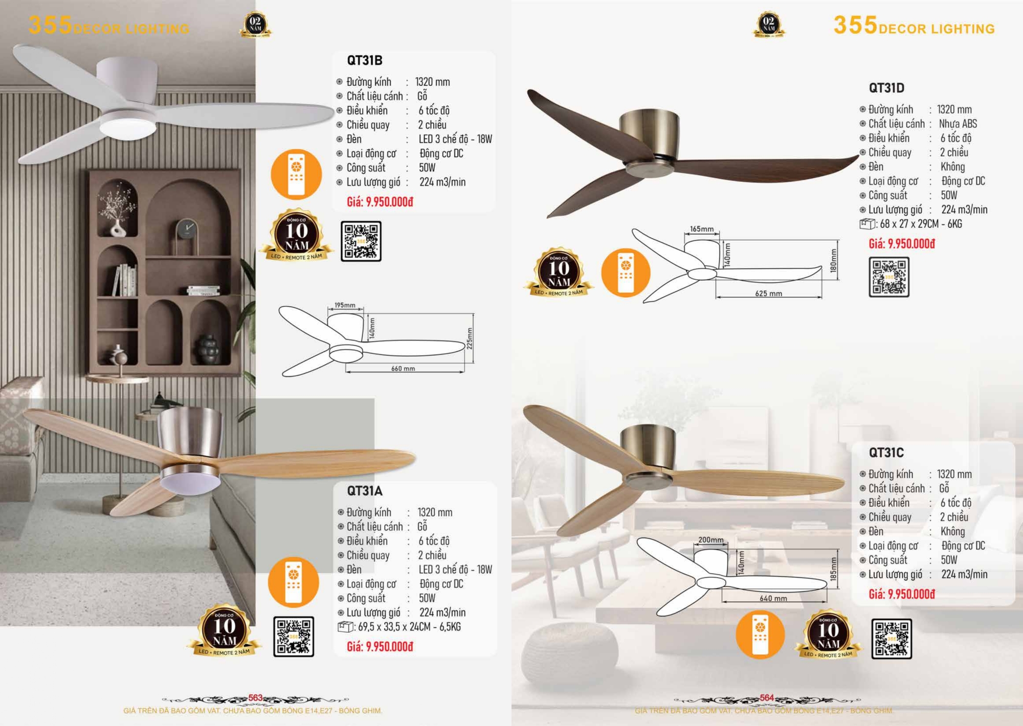 Bảng giá đèn trang trí 355 Decor