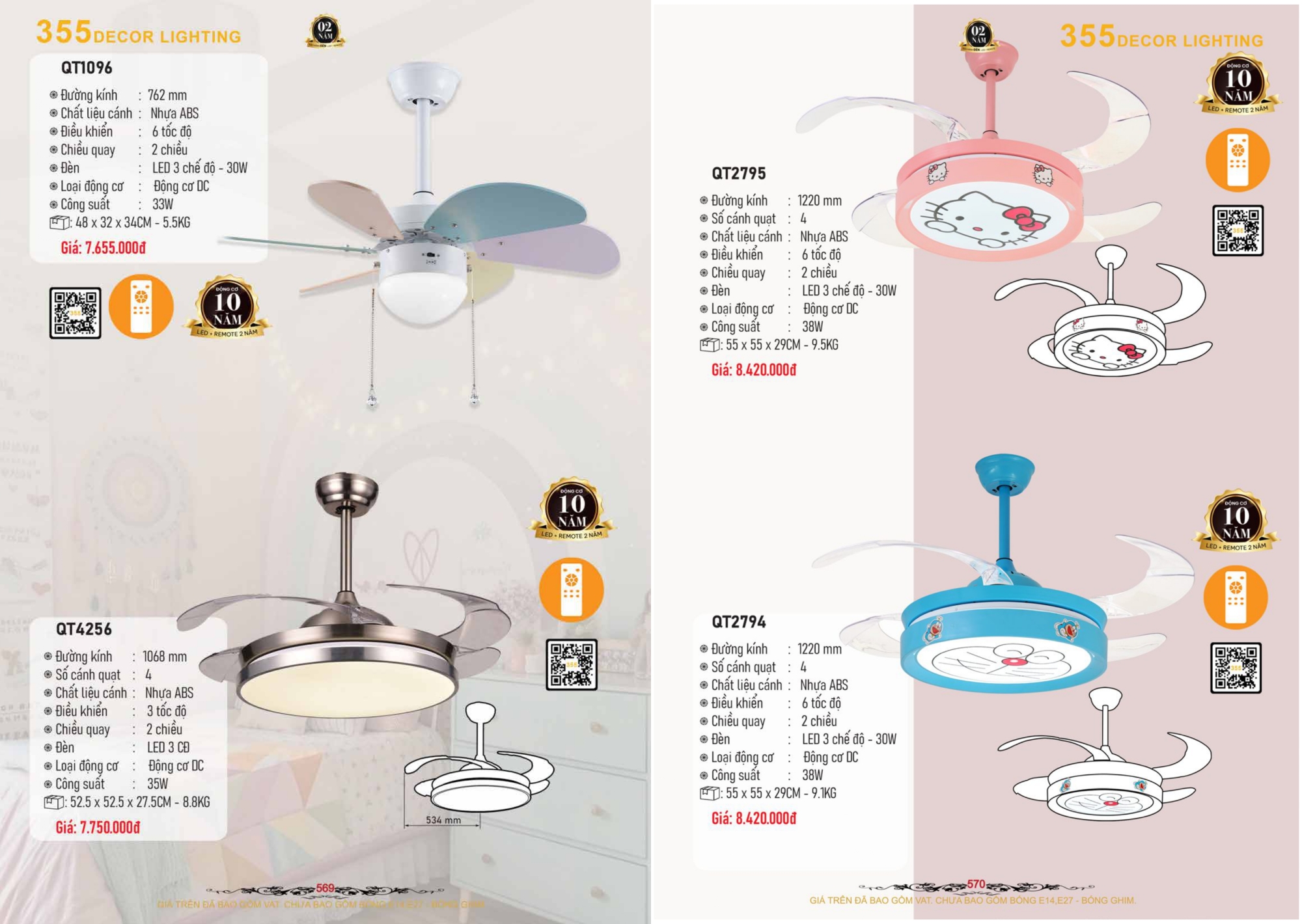 Bảng giá đèn trang trí 355 Decor